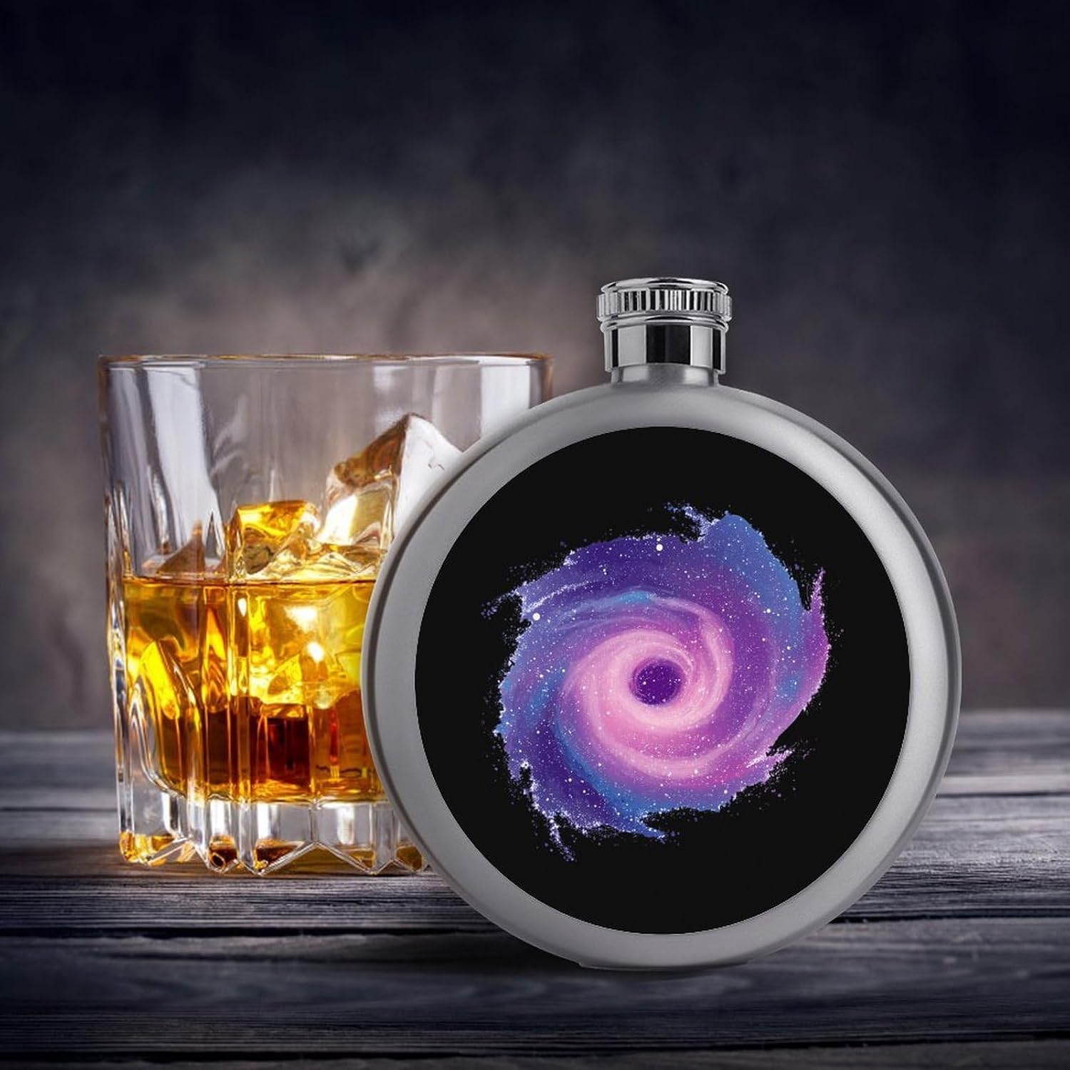 Bisexual Swirling Galaxy Round Flasks for Liquor Leak Proof 5oz image 4