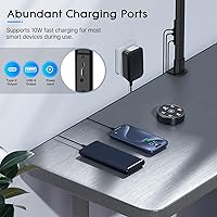 Vista 8 de Syrinx LED Desk Lamp, Architect Desk Lamps for Home Office with Gesture Switch & Remote Control, 24W Bright Desk Light with 50 Light Modes