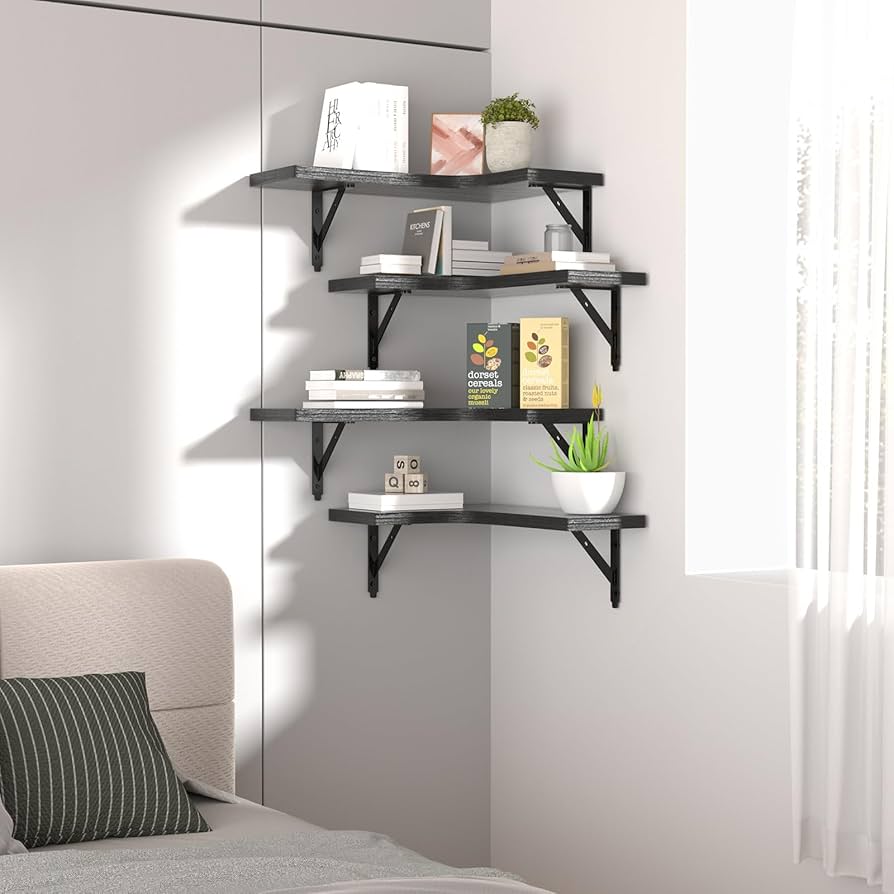 G.SHELF 1200(ウォールナット) Amazon.com: ROMGUAR CRAFT Corner Floating Shelves Wall