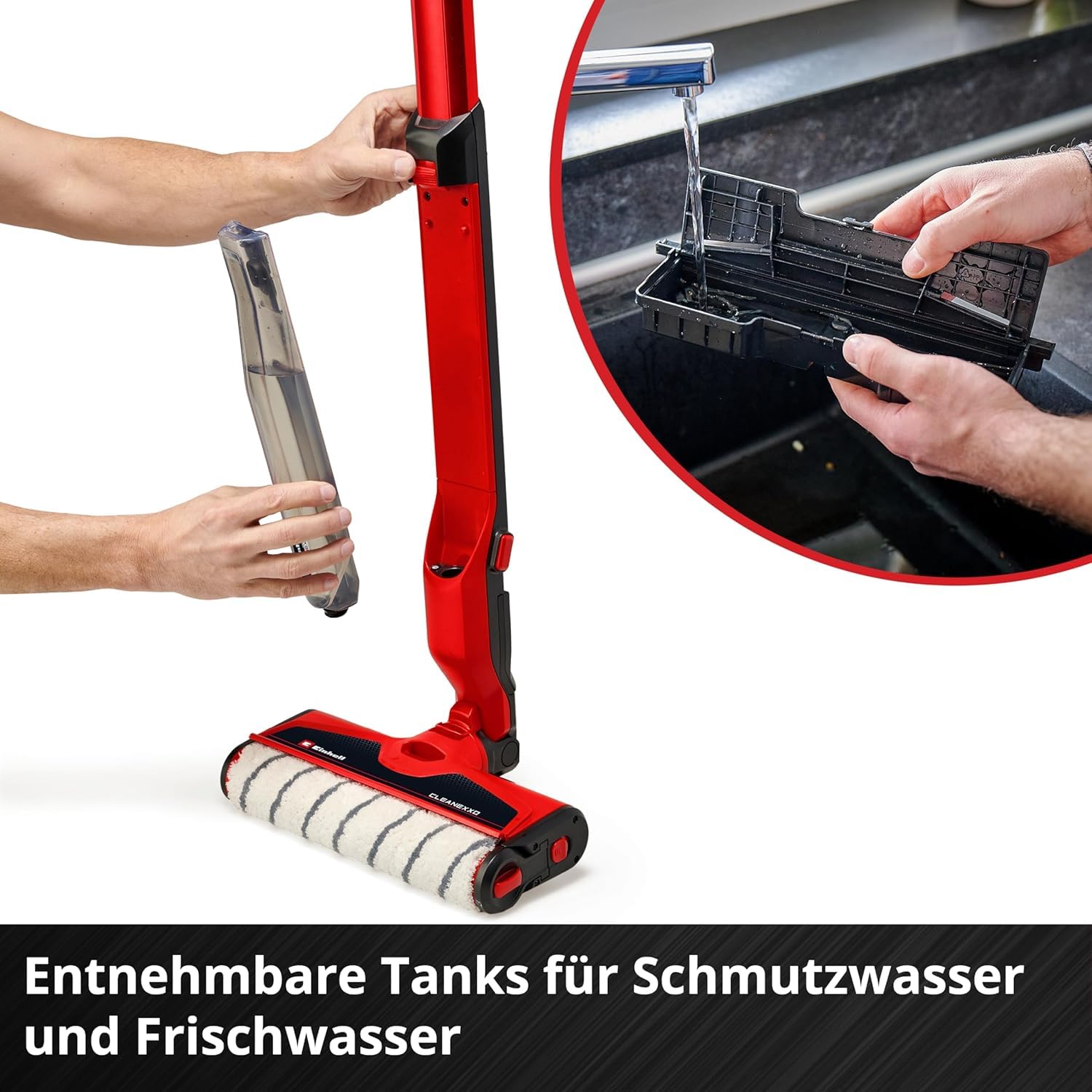 Einhell Akku-Hartbodenreiniger CLEANEXXO Power X-Change (18 V, 290 mm Bürstenwalze, BOOST-Modus, Selbstreinigungsfunktion, steuerbare Wasserzufuhr, ohne Akku)