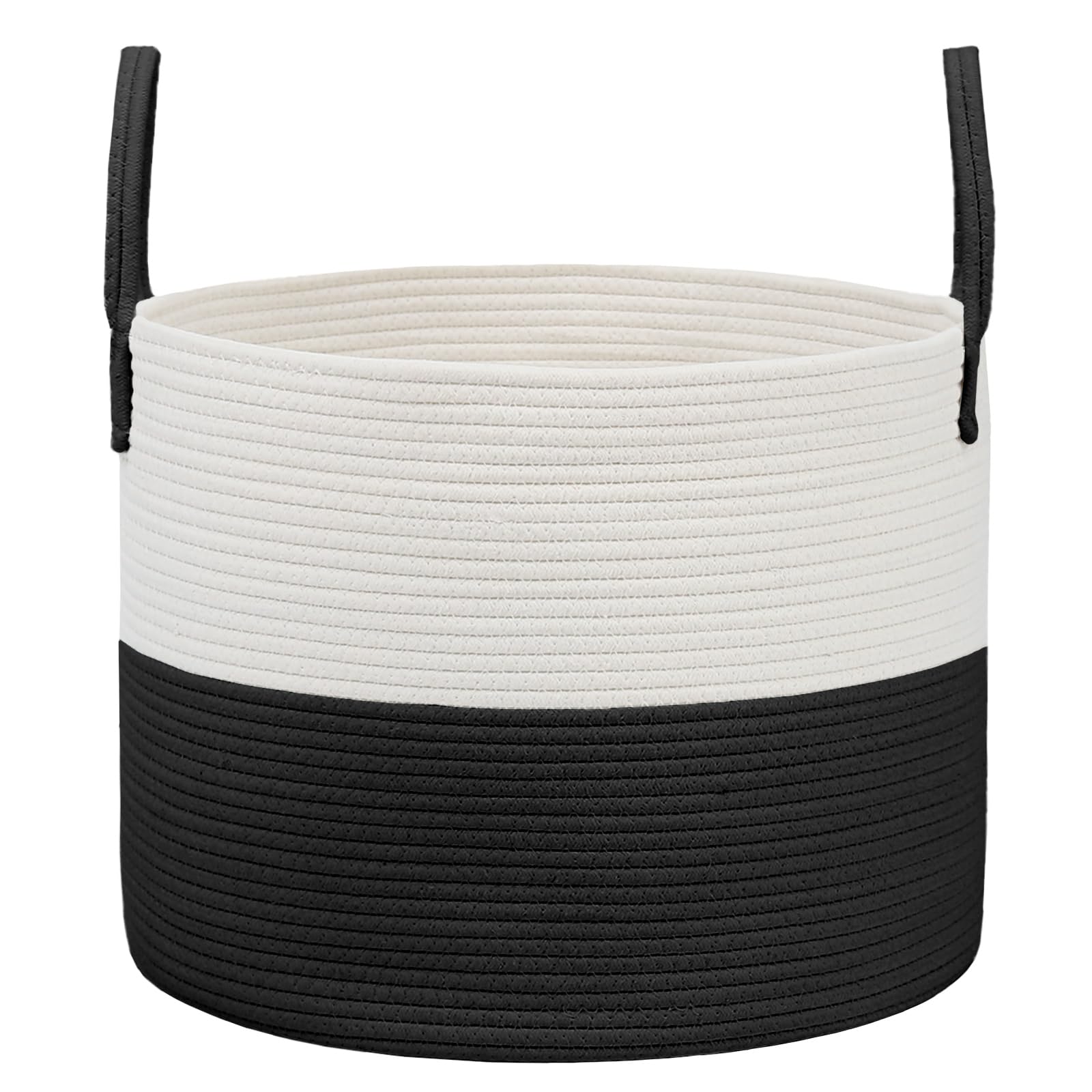 JMvicyroam 65L Extra Large Blanket Basket for Living Room - Woven Cotton Rope Laundry Hamper with Reinforced Handles - Storage Bin for Pillows, Comforters & Toys - Machine Washable,Oatmeal — view 11
