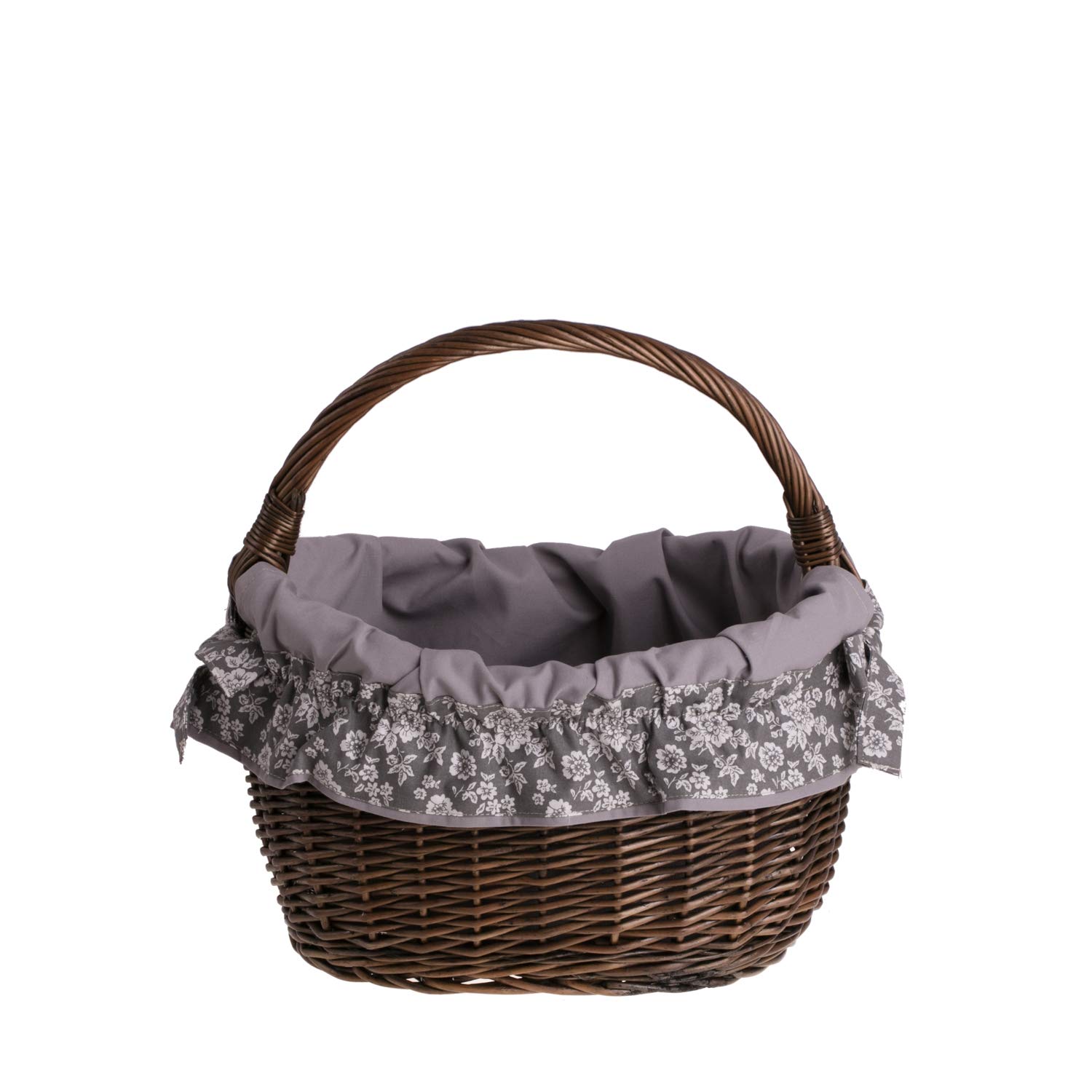 e-wicker24 koszyk na zakupy z wikliny, ciemnobrązowy kosz retro, kosz wiklinowy owalny