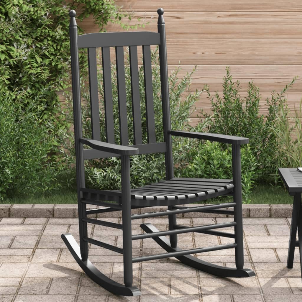Mecedora vidaXL de Madera Maciza de Álamo Negro, Banco Balancín para Aire Libre