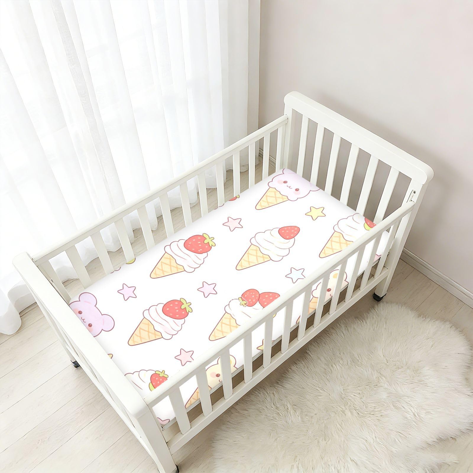 Babybettlaken für Babys, Jungen, Mädchen, Baumwolle, bequem, atmungsaktiv, für Kinderzimmer, 1 Stück, Rosa
