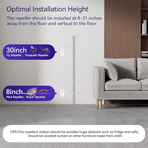 Miniatura 7 de Repelente ultrasónico de plagas para interiores, paquete de 6 unidades, repelente ultrasónico para roedores, ratones, ratones, insectos, arañas,