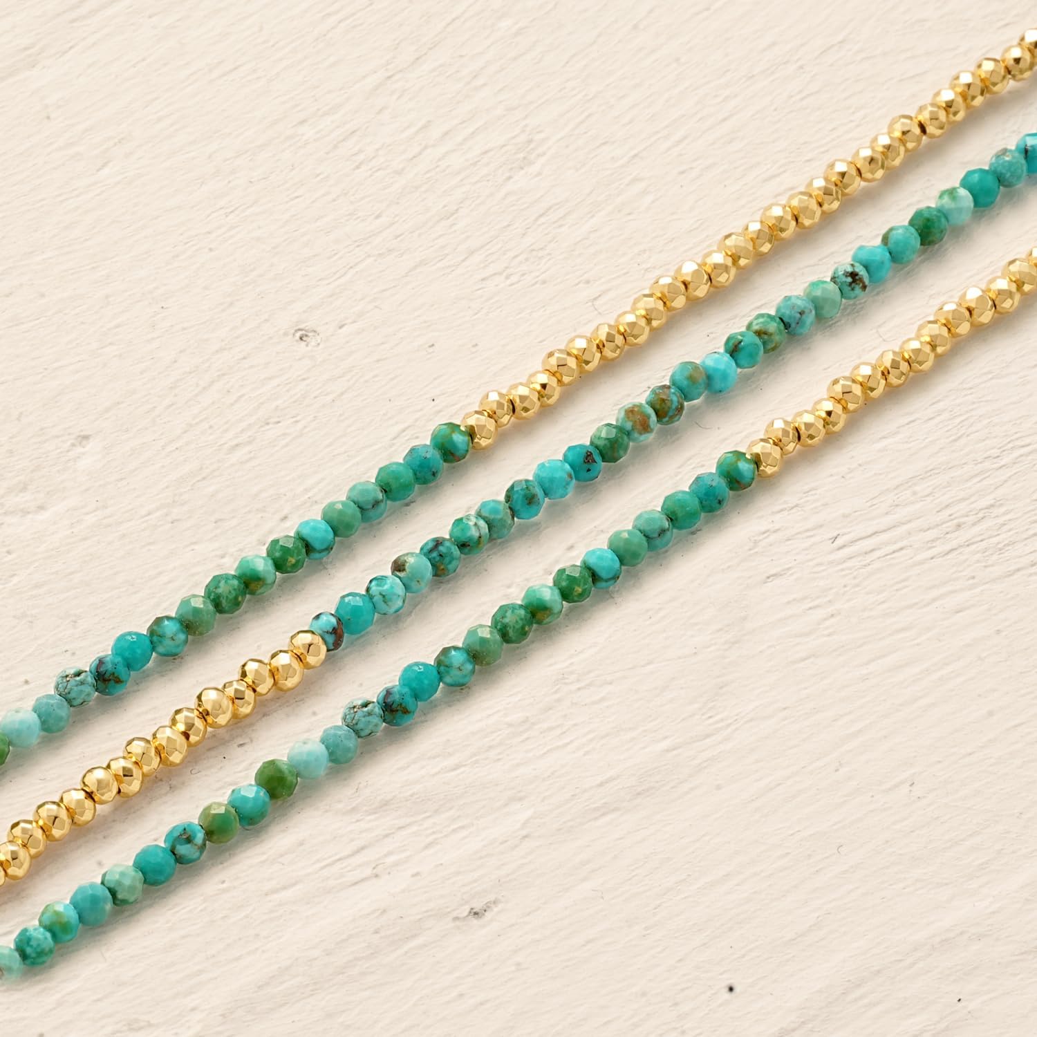 MYEARS Women Beaded Bracelet Gold Double Layer Gemstone 14K Simple Dainty Handmade Chain Everyday Boho Beach Jewelry - Image 5