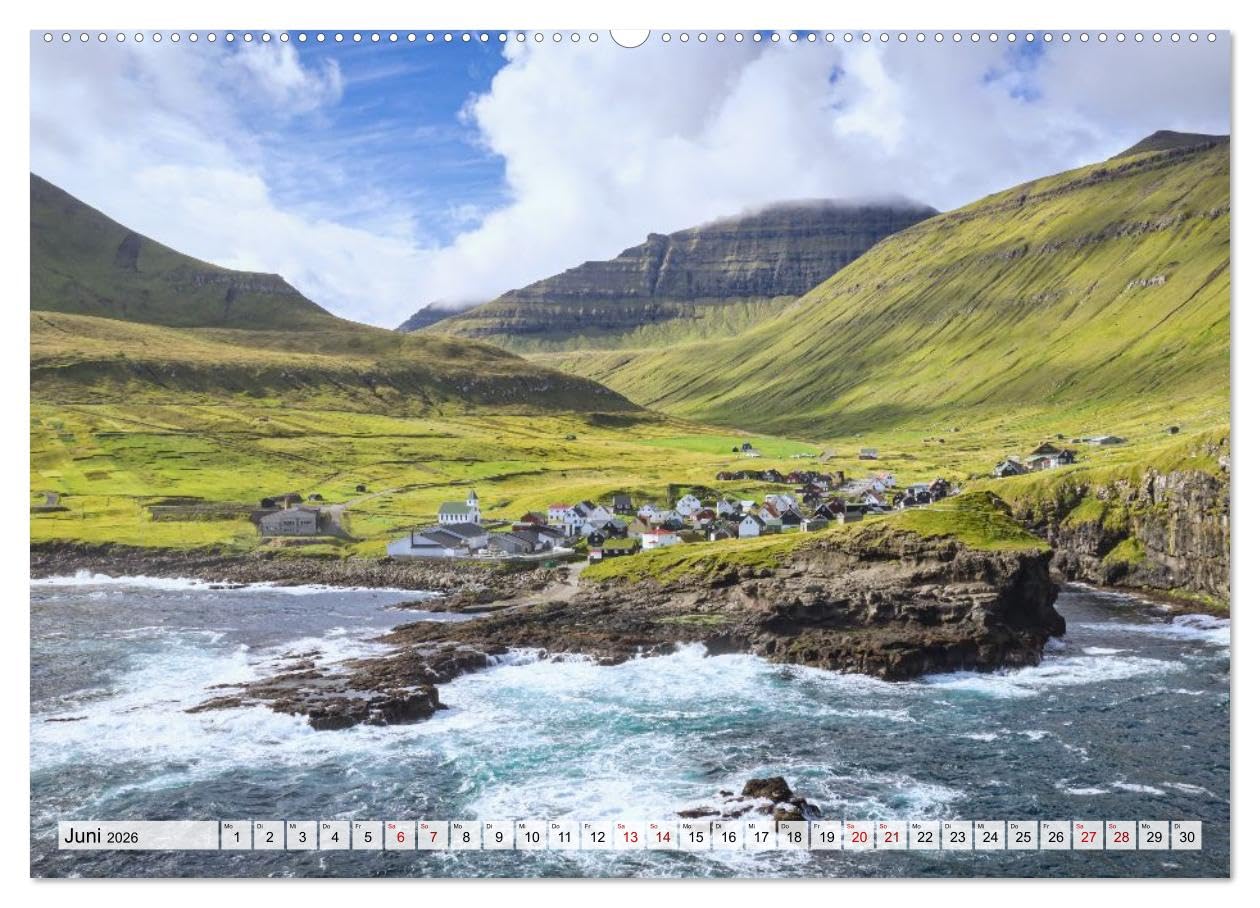 Färöer - Faszinierende Inseln im Norden Europas (Wandkalender 2026 DIN A2 quer), CALVENDO Monatskalender: Zwischen Himmel und Atlantik liegen die Färöerinseln, geprägt von wilder Schönheit.
