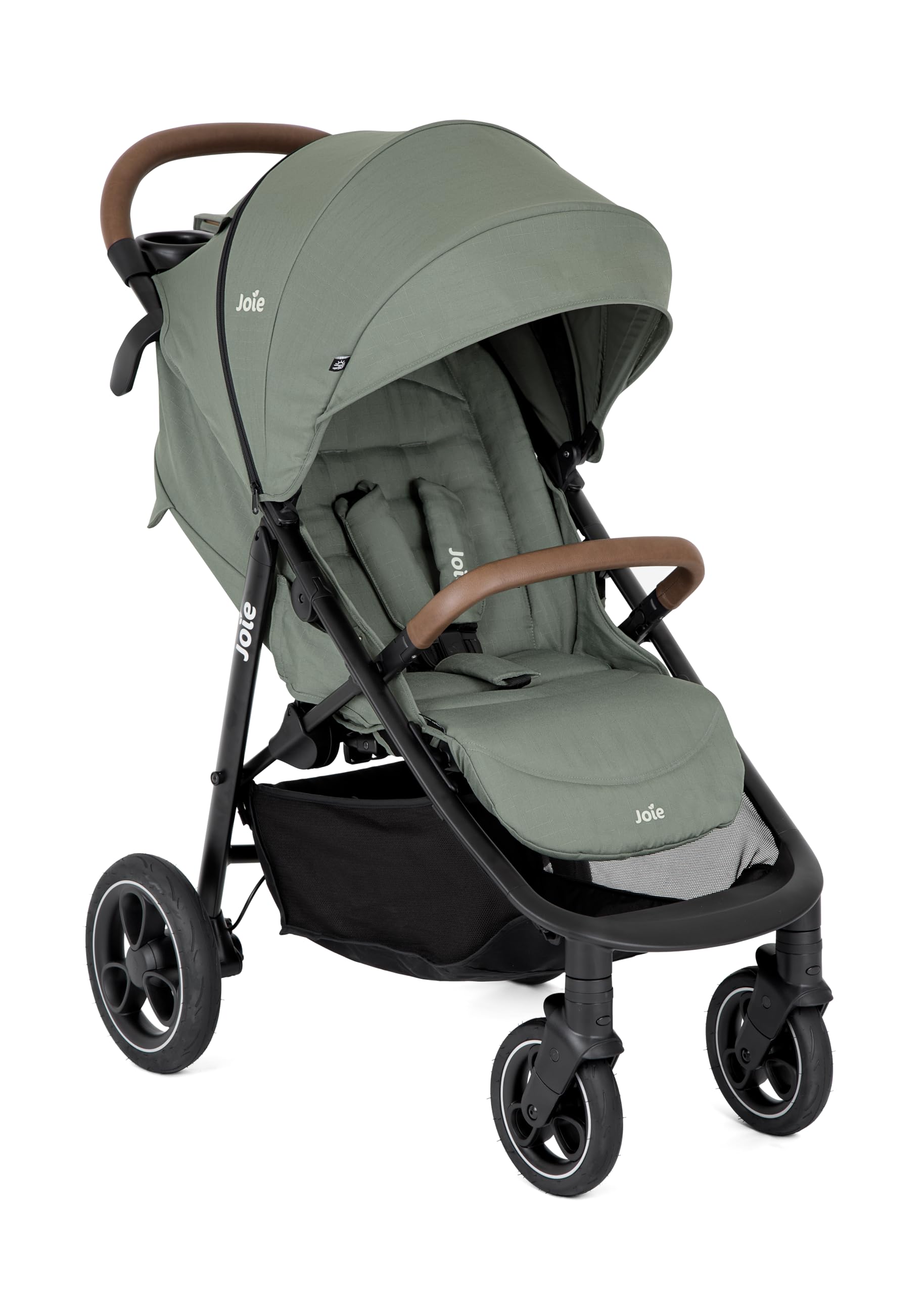 Wózki dziecięce marki Joie. Model Litetrax Litetrax Pro do 22 kg z rozkładaną sofą i ochroną przed deszczem, laurowy