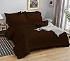 3 Piece Ruffle Box Stitch Comforter Set 100% Natural Cotton QueenFull88x88 Size Chocolate, Durable Plush & Fluffy Quilted Bedding Set 500 GSM Fill Power 1 Comforter 2 Pillow Shams