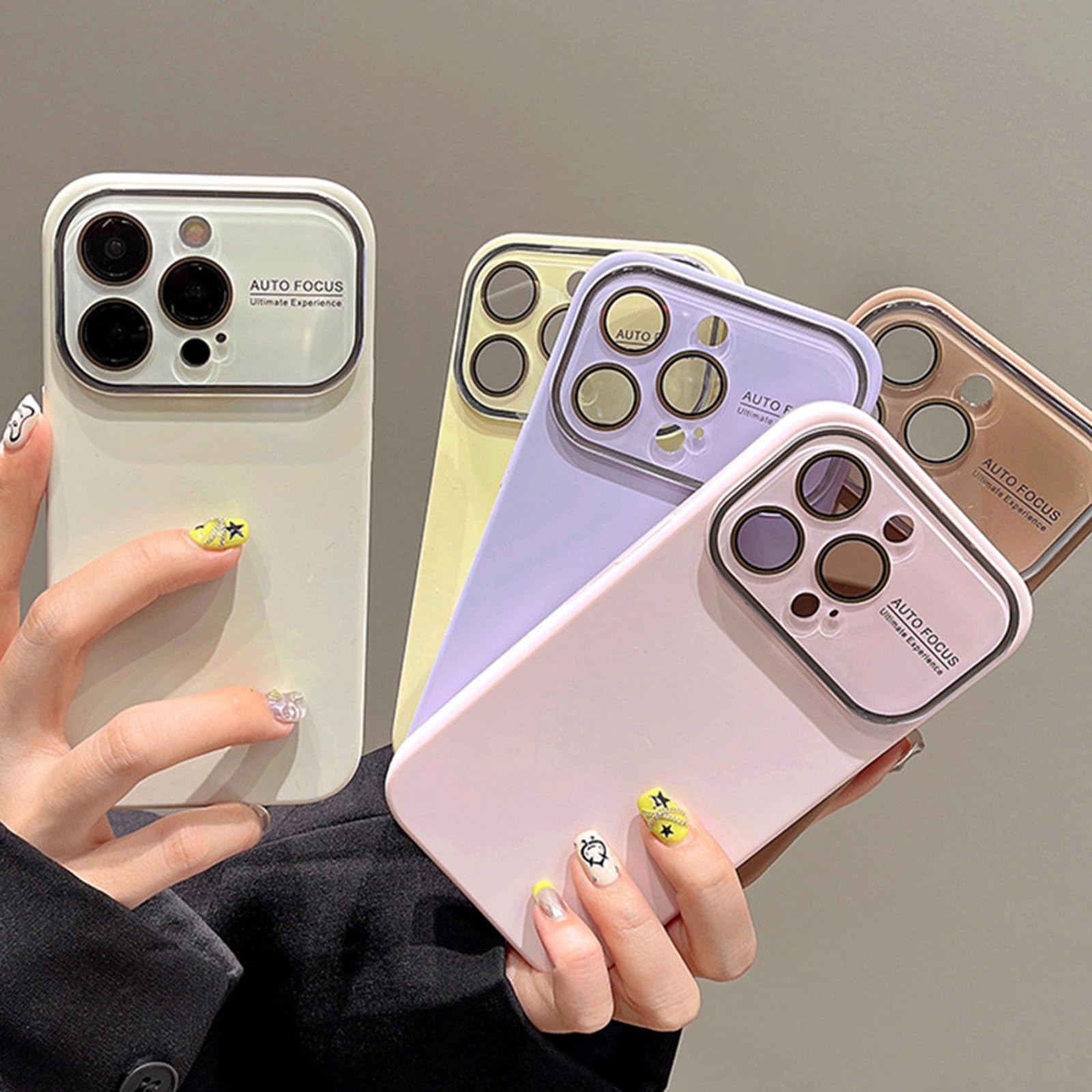 LXURY Ultra cienkie etui do iPhone'a 15 Pro Max/15 Pro/15 Plus/15, miękkie etui premium z okienkiem ochronnym aparatu, oryginalne etui z płynnego silikonu, białe, 38 cm