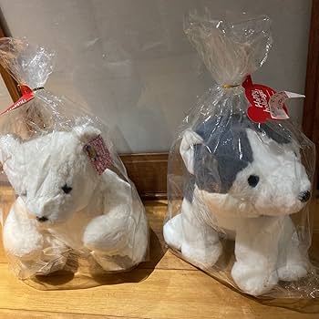 Amazon.co.jp: ぬいぐるみ 大2個セット セイコーマート ハスキー犬