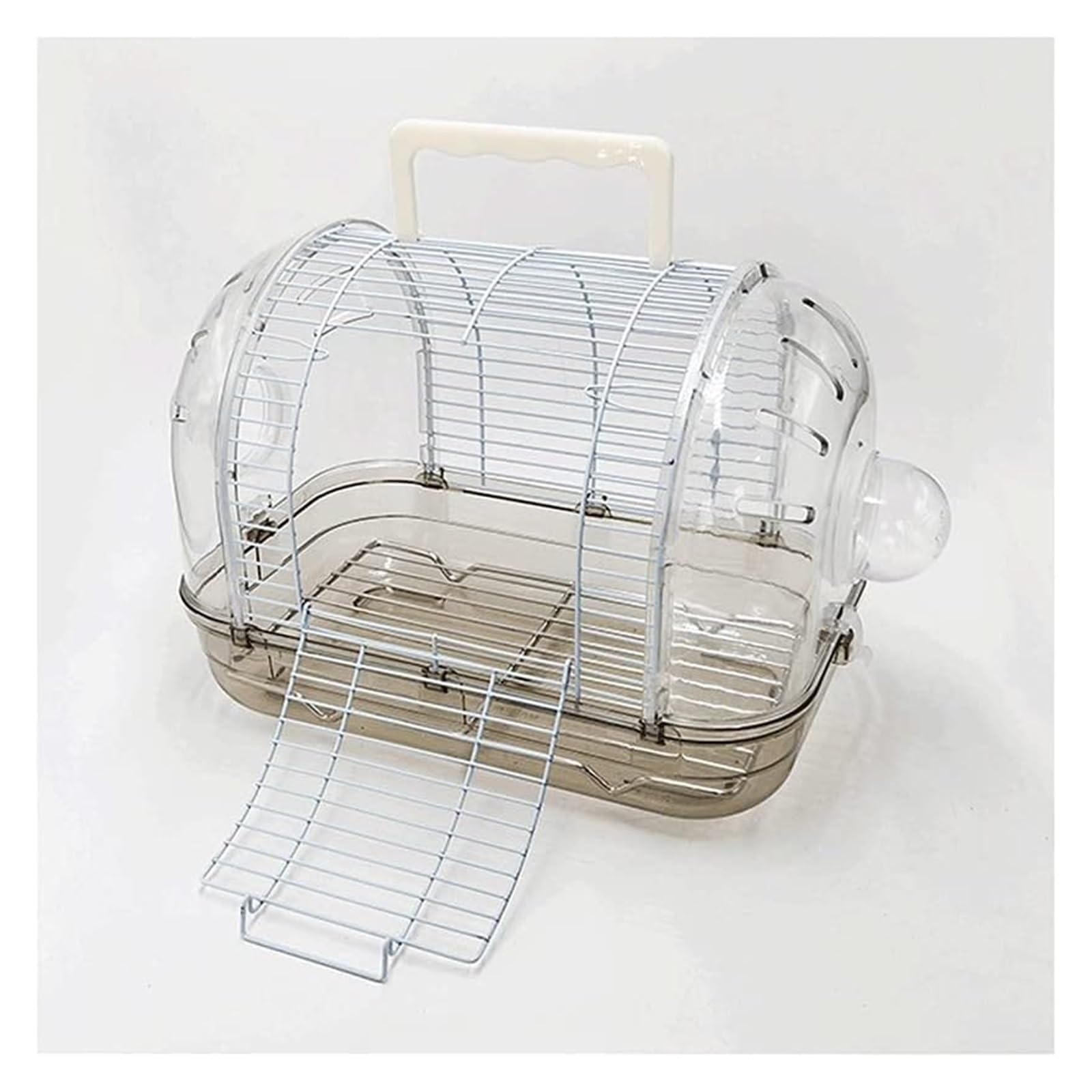 Pajarera， Jaula for pájaros Transparente portátil con chasis Desmontable,Jaula de Vuelo for pájaros pequeños con asa comedero de Acero Inoxidable-Decoración Transparente