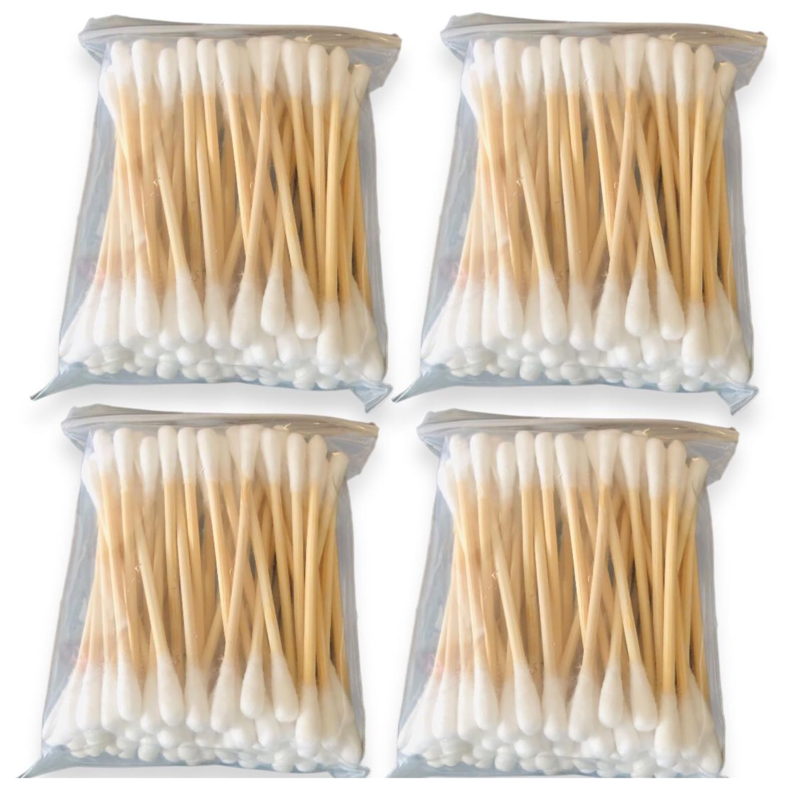 INSTOOK 4PCS 1 Set Buds Ear Cleaning Buds Wooden Cotton Swabs Eco Friendly Ear Swabs for Removing Ear Wax, Baby Care, Art & Craft etc. 100% Pure Cotton Buds (600 Buds)-image-34