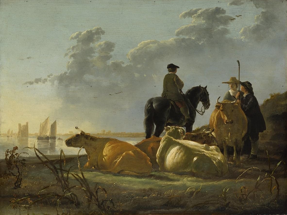 Toile murale salon grand format peinture classique Aelbert Cuyp