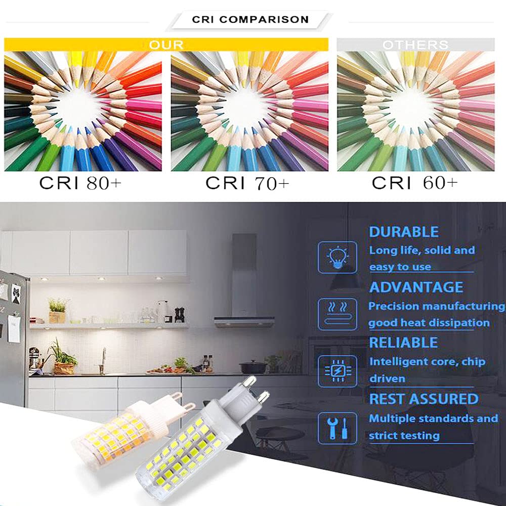 30er LED-Lampen G9 9W gleichwertige Halogenlampen 80W G9 800LM Energiesparlampen Lampenfassung G9 LED Lampe AC 220-240V Nicht Dimmbar Kaltweiß 6000K G9 Kapsel