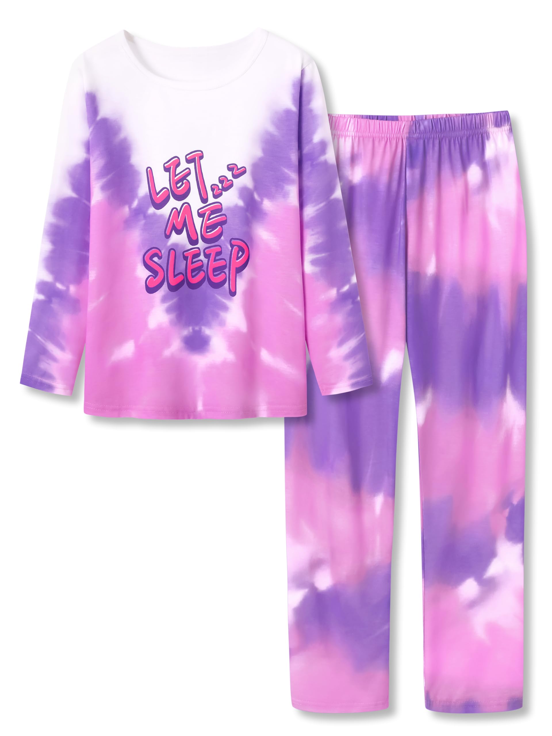 Beezizac Girls Pajamas Cute Print Short/Long Sleeve Pants Set Size 6-18