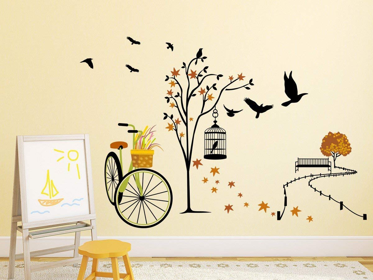 Hs Decor Wall Sticker for Living Room(Ride Through Nature, Ideal Size on Wall: 140 cm x 100 cm), Multicolour, Polyvinyl Chloride (B0C2KVJXNB) Amazon Price History, Amazon Price Tracker