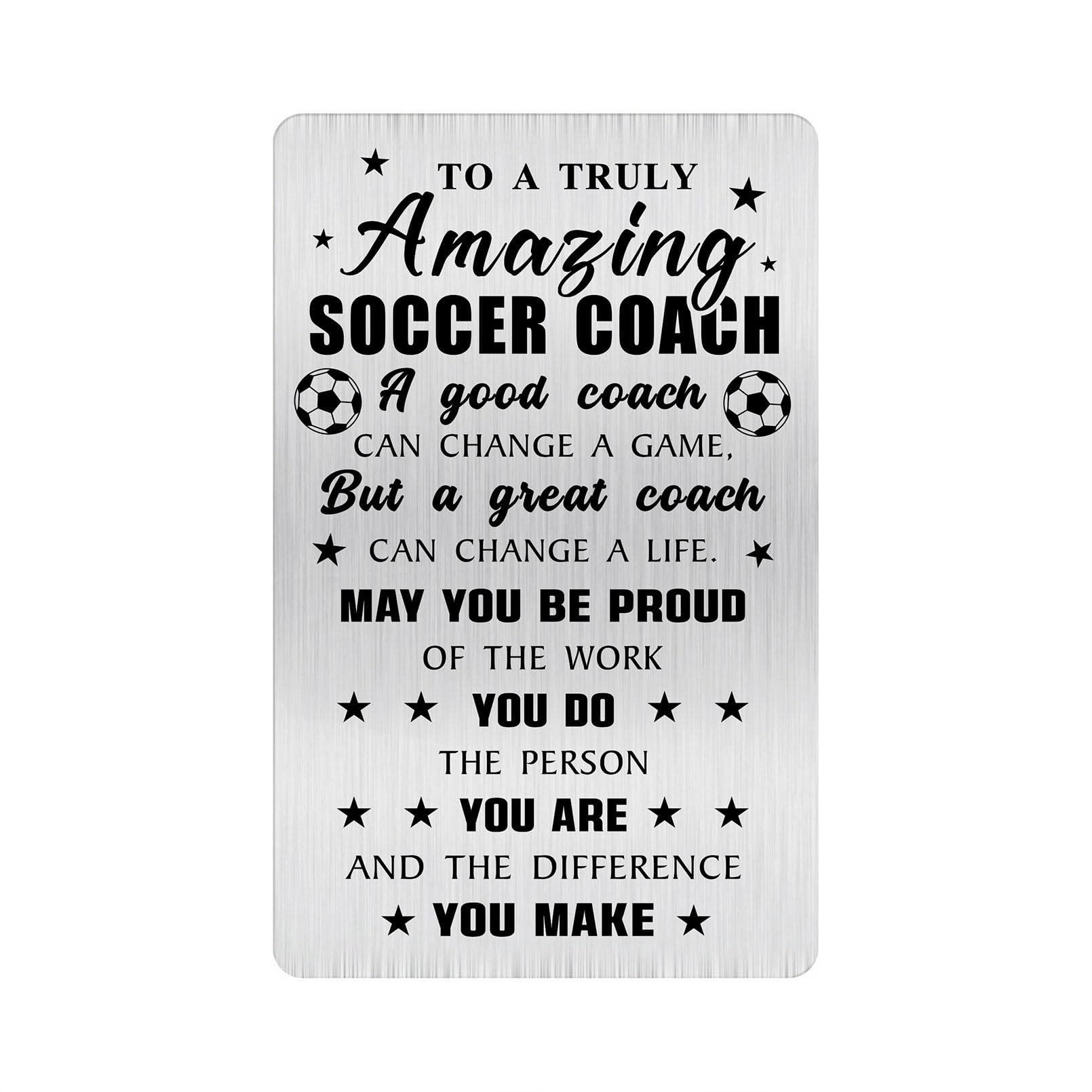 Alotozo Soccer Coach Gifts for Men Women - Best Coach Ever Appreciation Card - Soccer Coaches Christmas Birthday End of Season Gift