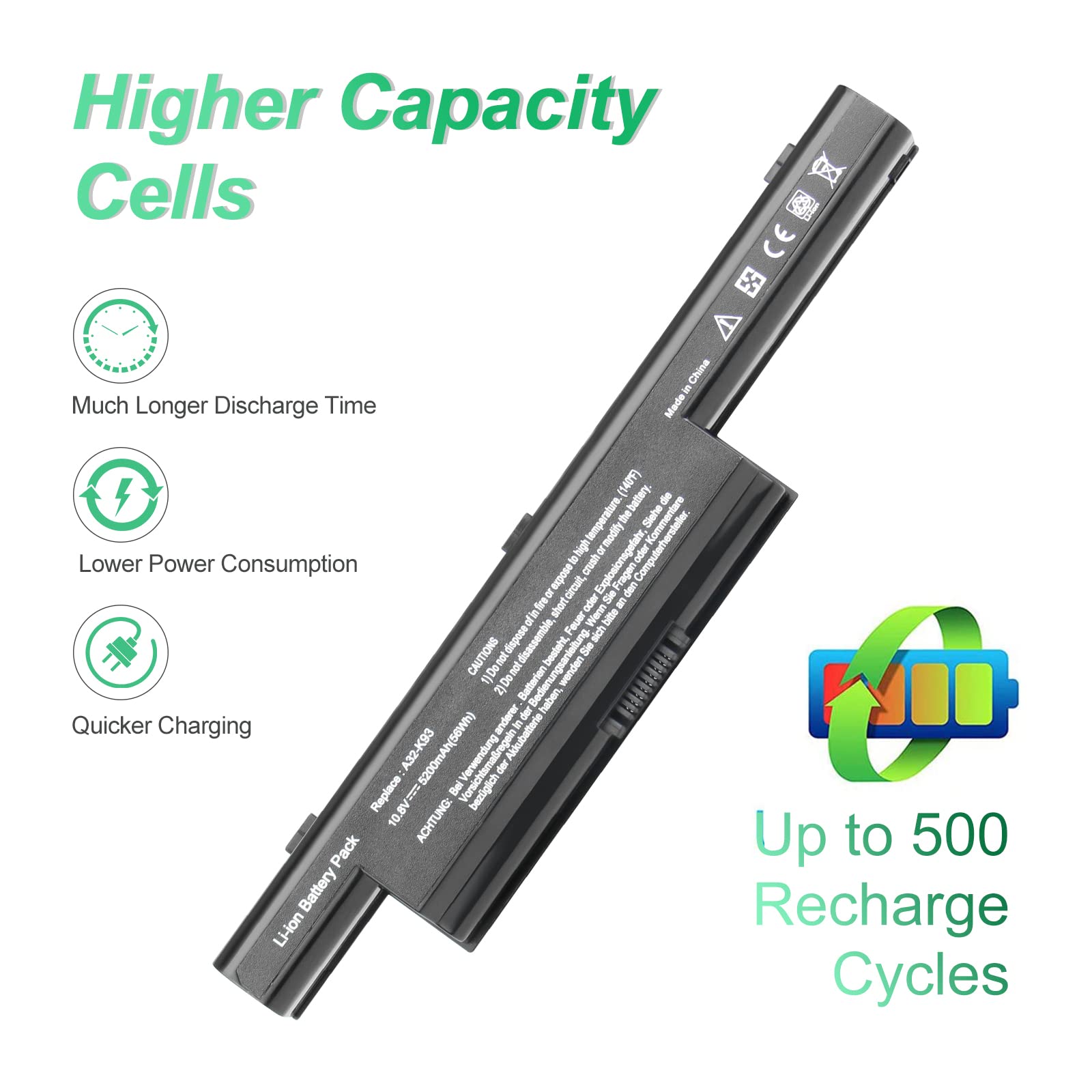 Batteria 5200mAh compatibile con Asus K93 A32 K93 K93S K93SM X93