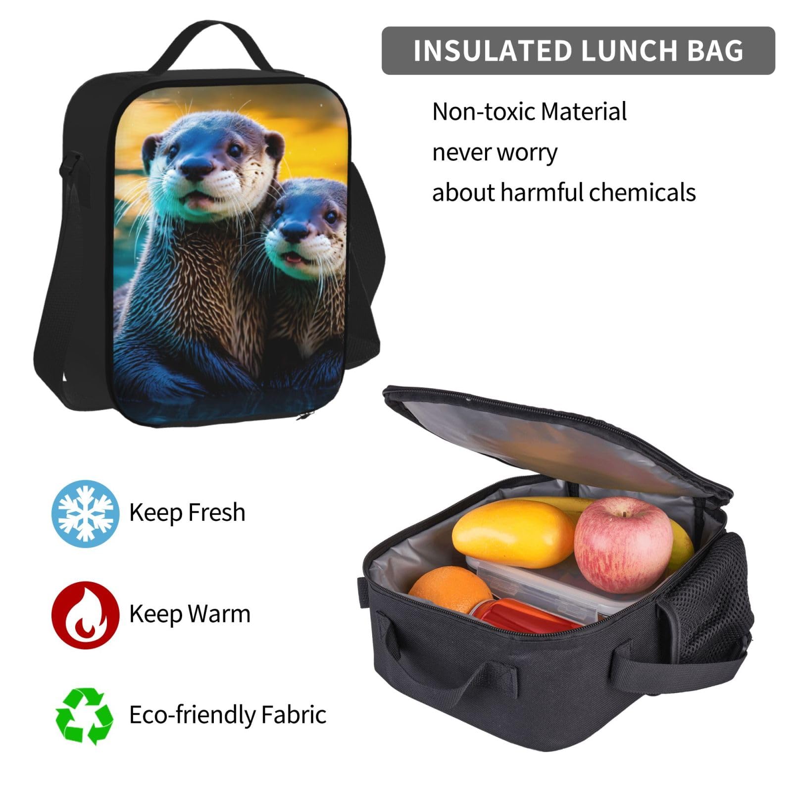 Zaino, borsa portapranzo, astuccio, set da 3 pezzi, per lavoro e