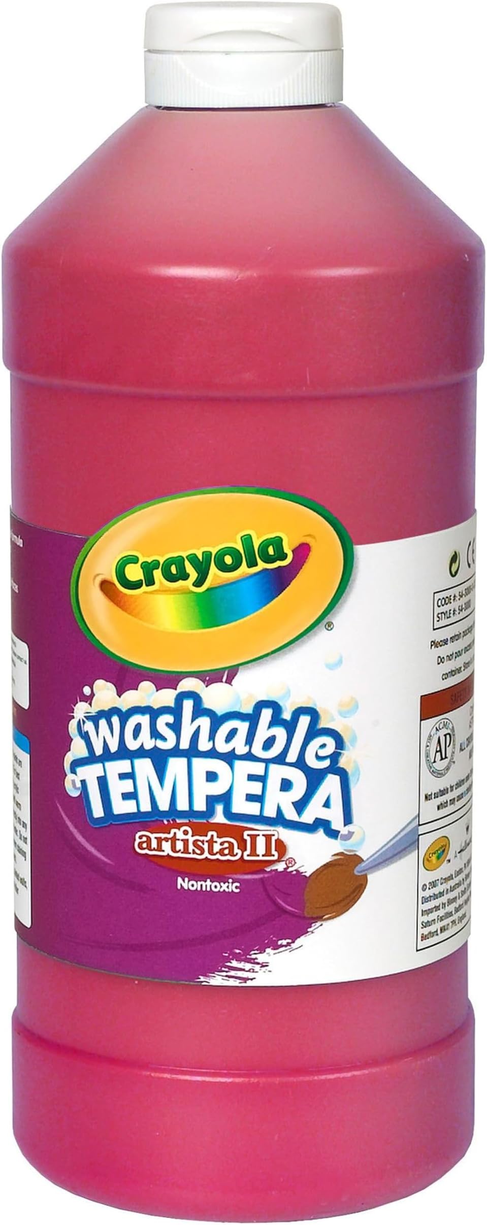 Crayola Washable Tempera Paint, Red Kids Paint, 32 Oz Squeeze Bottle