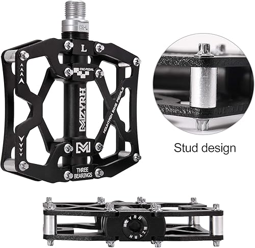 Miniatura 8 de MZYRH Pedales de bicicleta de montaña ultrarresistentes coloridos mecanizados CNC 916 pulgadas sellados con 3 pedales de rodamiento BLACK BLUE 3