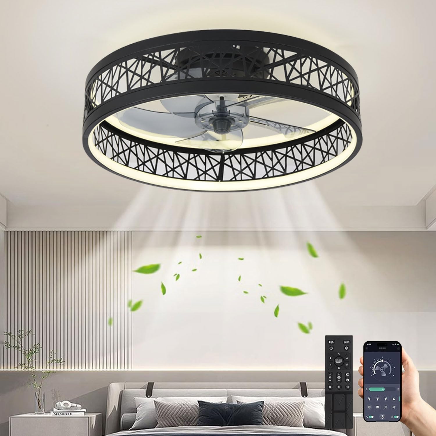 Plafondventilator met lamp 100cm doorsnede