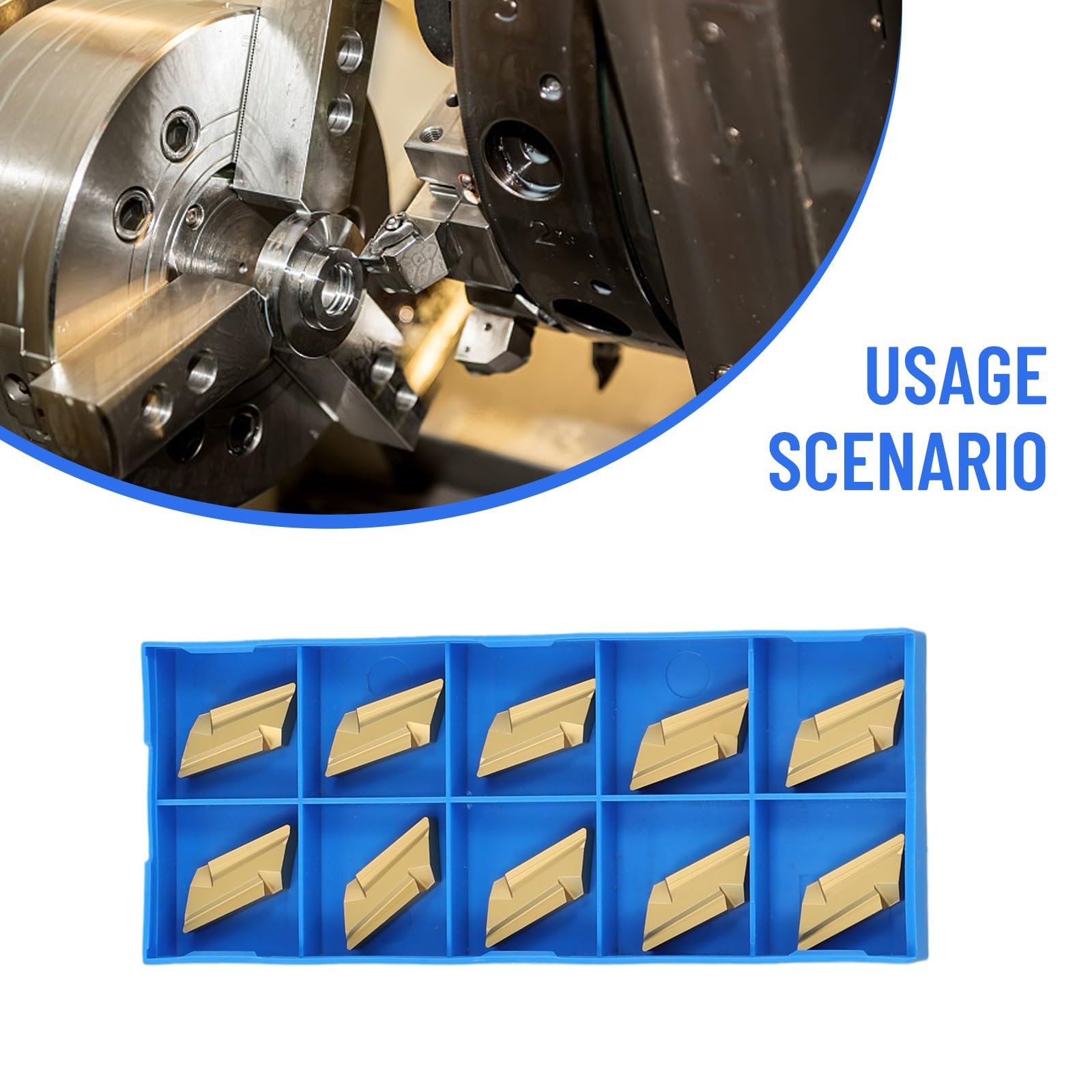 KNUX160405R-11 Inserti di tornitura in carburo indicizzabili, set da 10 pezzi per portautensili destro DKJNR, inserti per tornio CNC con elevata resistenza alla presa e tolleranza stretta