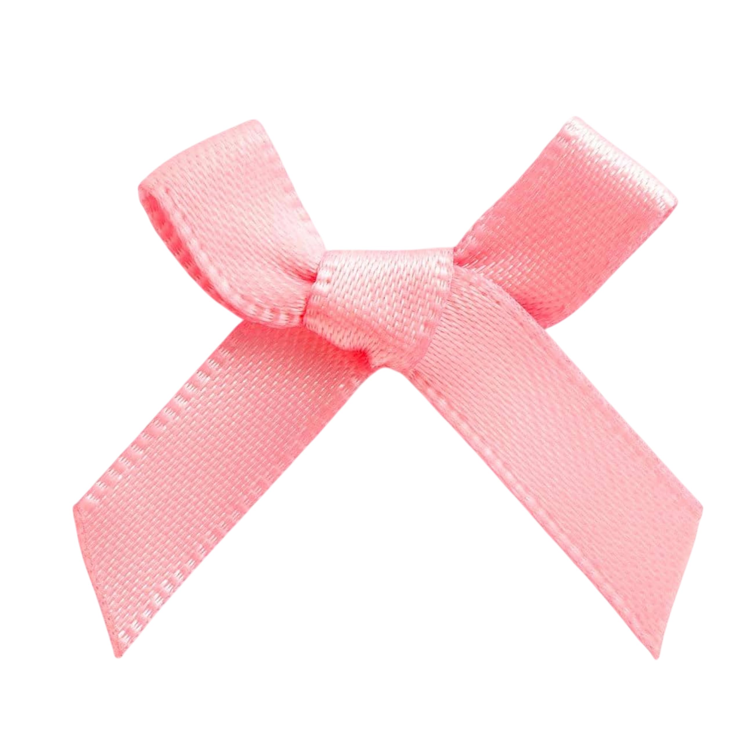 Italian Options Mini Satin Ribbon Bows, Small Bow Decorations for Crafts, Gifts, Hampers, Hair Bow, Wedding Stationery, Floristry, Christmas, Cakes, Crafting, Pink, 100 Pack, 3 cm — image 1