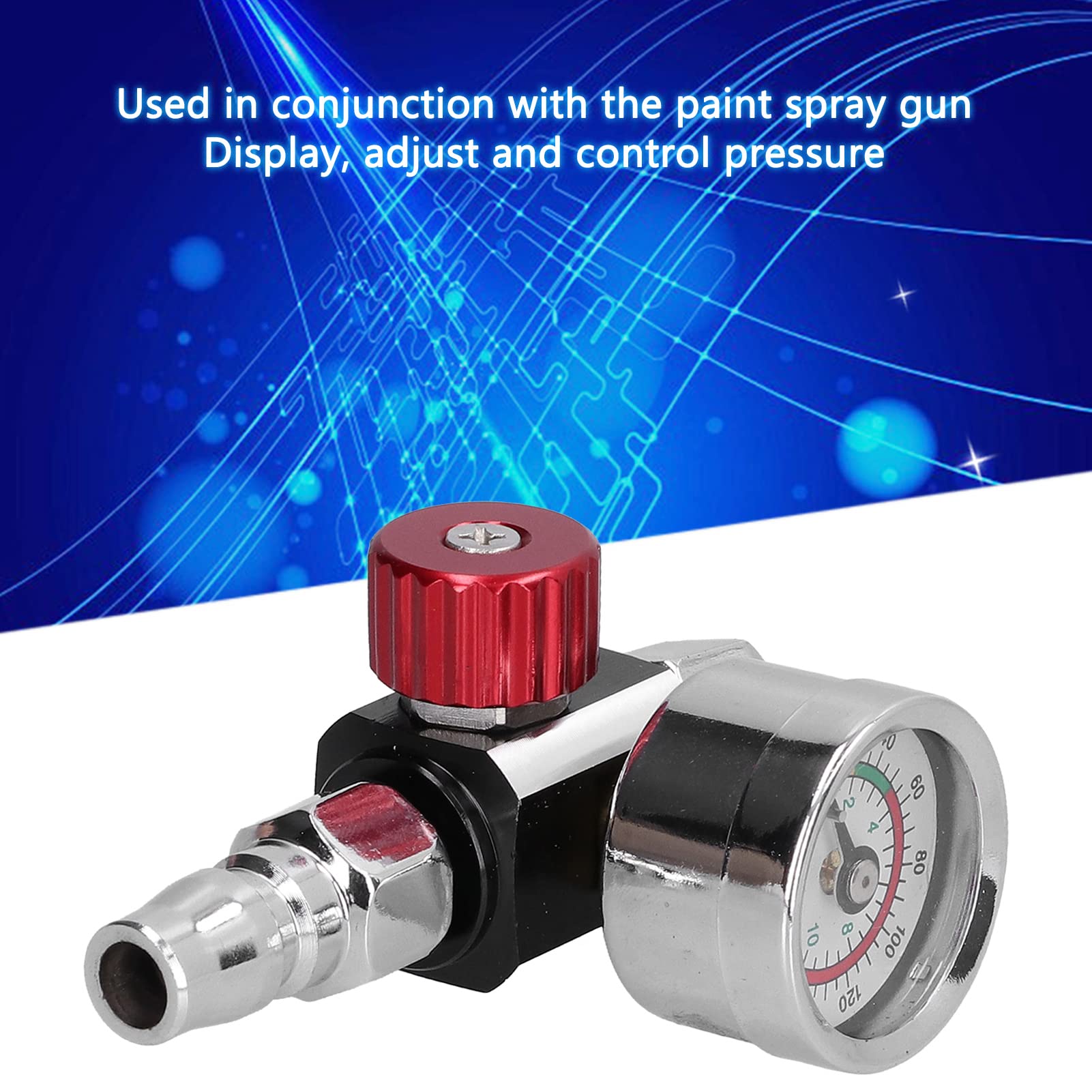 Spray Gun Air Pressure Valve Paint Spray Gun Air Regulator With Gauge - G1/4 Inch Thread Pressure Control Valve For Pneumatic Tools G1/4in Air Pressure Regulator Gauge Spray