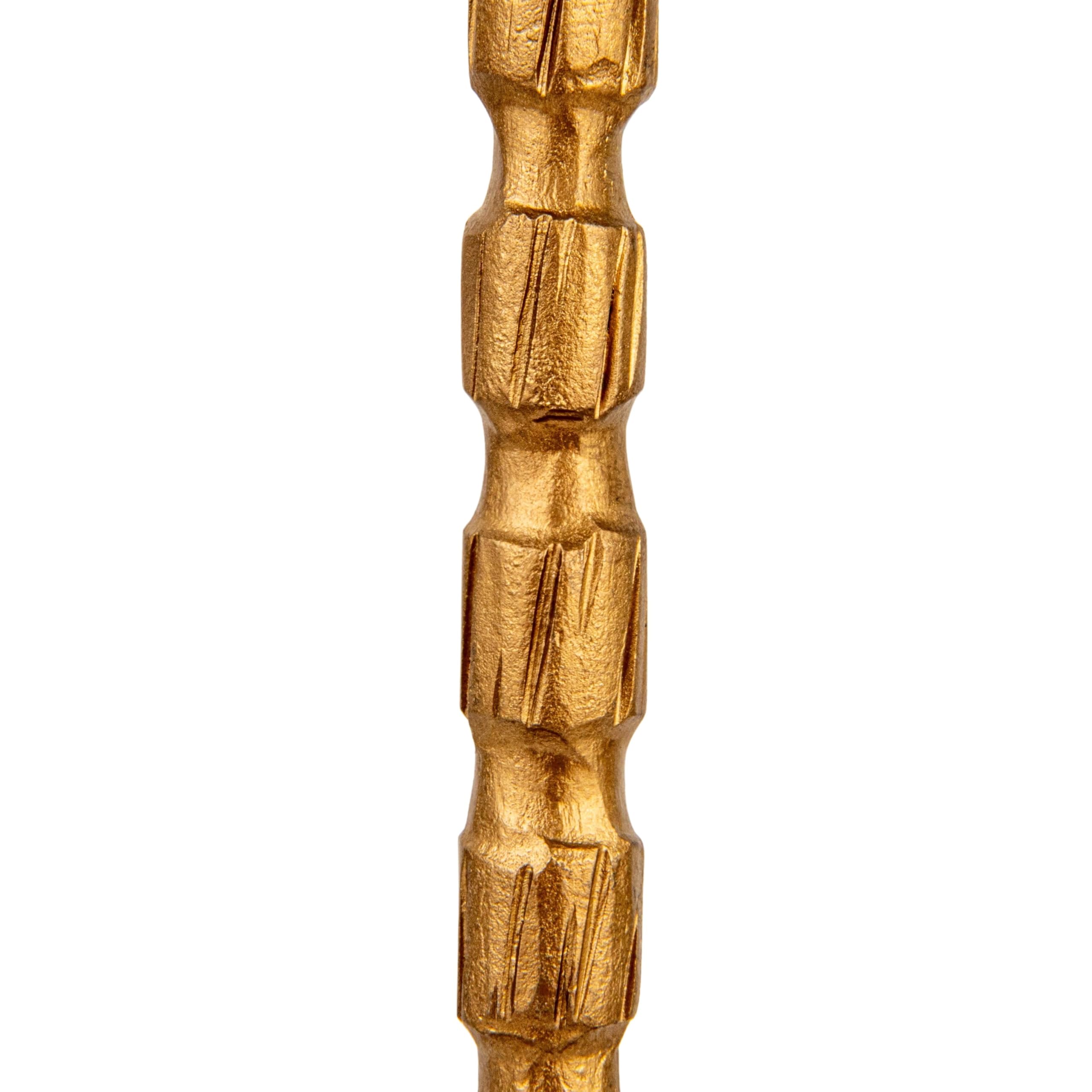 Creative Co-Op 4-Piece Hand-Forged Cast Metal Taper Holders, Gold Finish