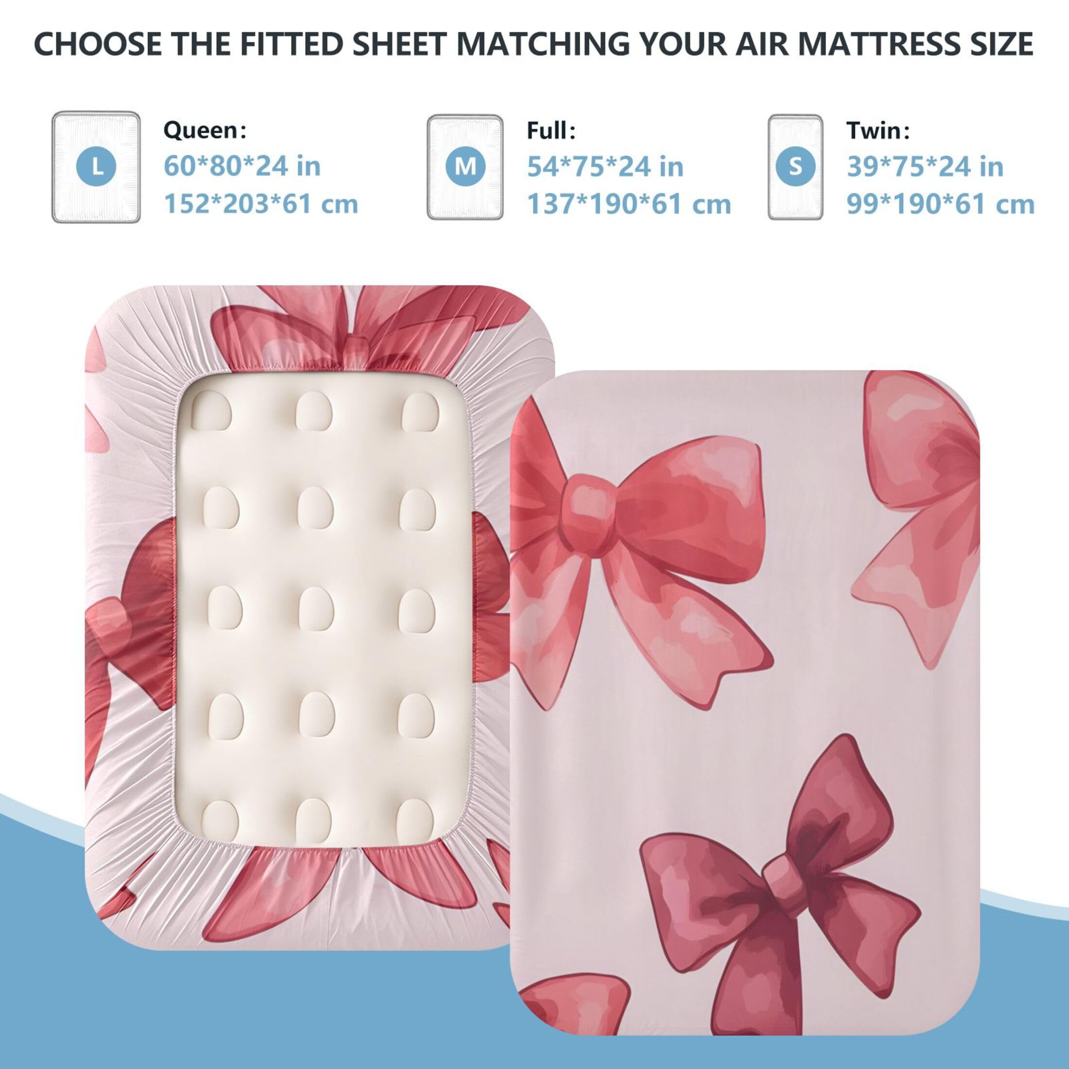 Bows Sábana bajera ajustable individual para colchón de aire, bolsillo extra profundo de 24 pulgadas, funda suave y transpirable con apertura de válvula de cremallera para cama de aire