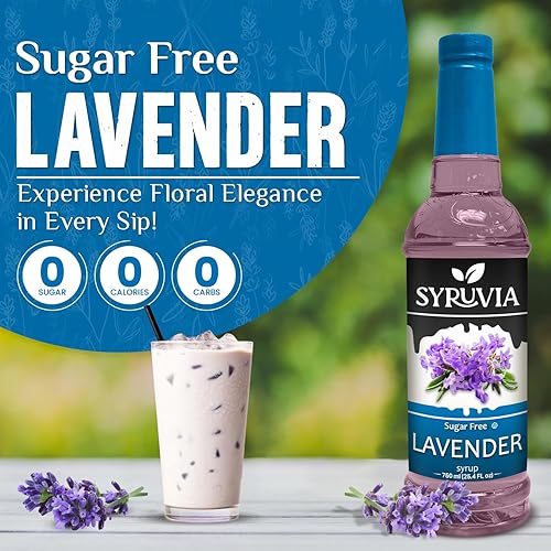 Miniatura 3 de Syruvia Sugar Free Coffee Syrup, Lavender Flavored Syrup for Drinks, Lattes, and Desserts – 25.4 fl oz