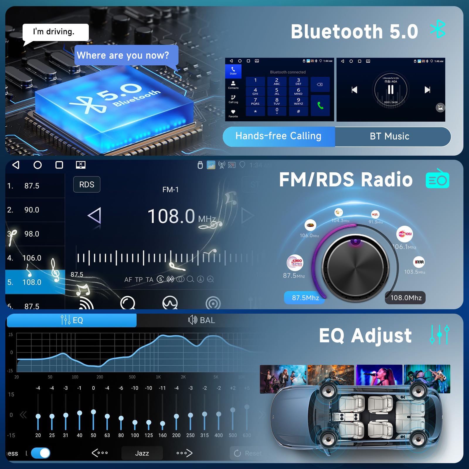 Hodozzy 4G+64G Android Autoradio für VW Seat Altea Toledo Leon Skoda Fabia Passat mit Wireless Carplay Android Auto, 9 Zoll Touchscreen Radio 2 Din mit Navi Bluetooth WiFi, DSP, Radio FM/RDS, Kamera