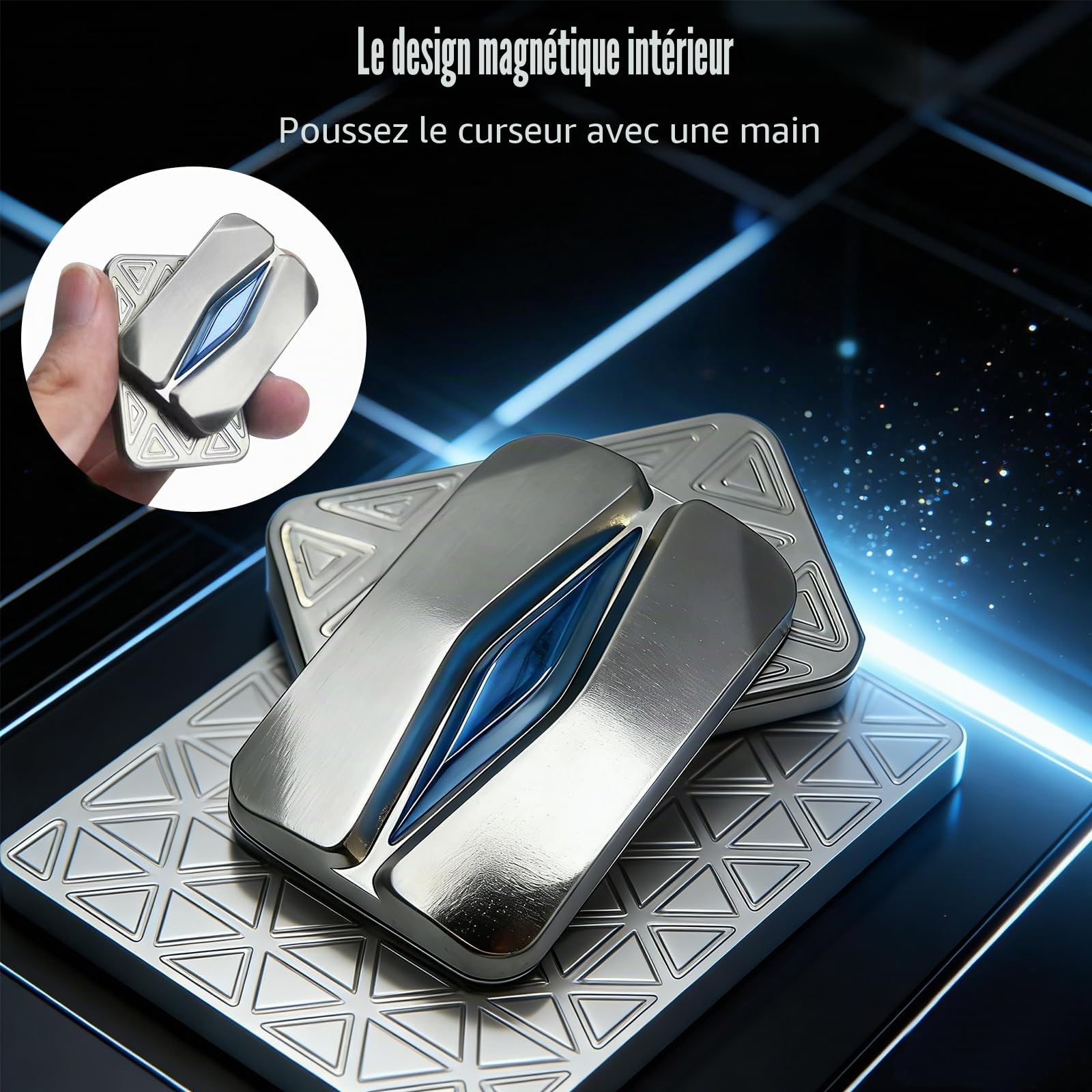 Fidget Slider Card, Jouet Magnétique en Métal, Anti-Stress pour TDAH, Troubles Anxieux, Améliore la Concentration, Idéal pour Les Employés de Bureau