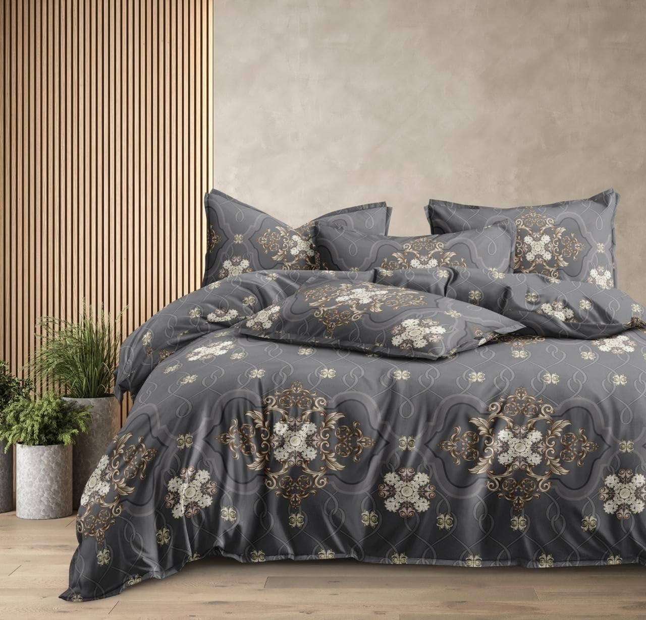 Mist Blue Duvet Cover - King Size, Reversible -11