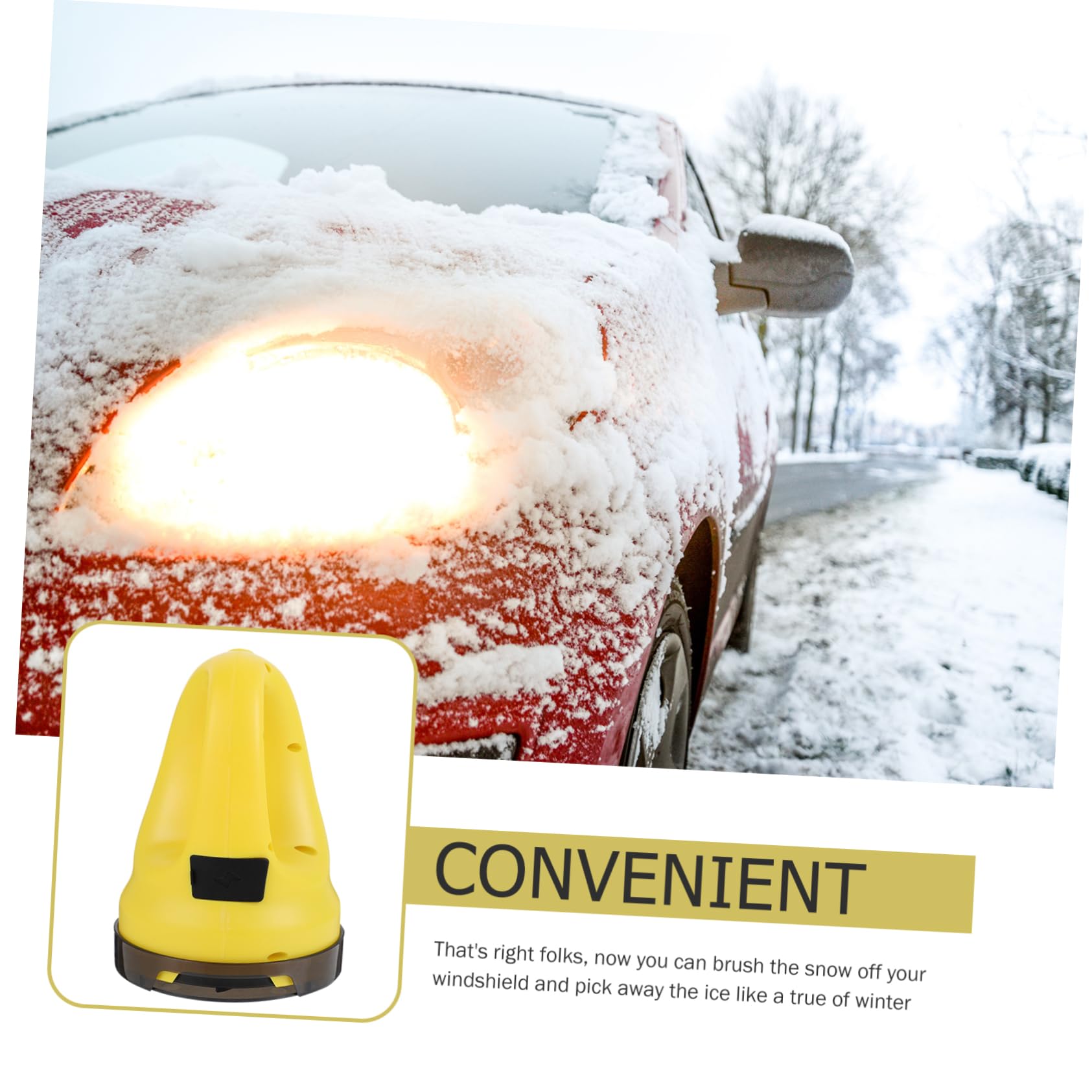 Happyyami Elektrischer Schneekratzer und Ergonomischem Bogenhandgriff mit Abs Material Multifunktionales Schneeräumwerkzeug für Auto für Effiziente Winter Schneeräumung