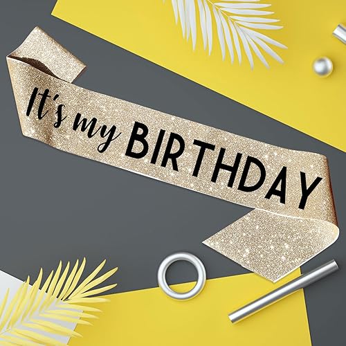 Miniatura 6 de Banda de cumpleaños Banda It's My Birthday Decoraciones de cumpleaños para mujeres, cumpleaños, niñas, accesorios de cumpleaños, decoraciones