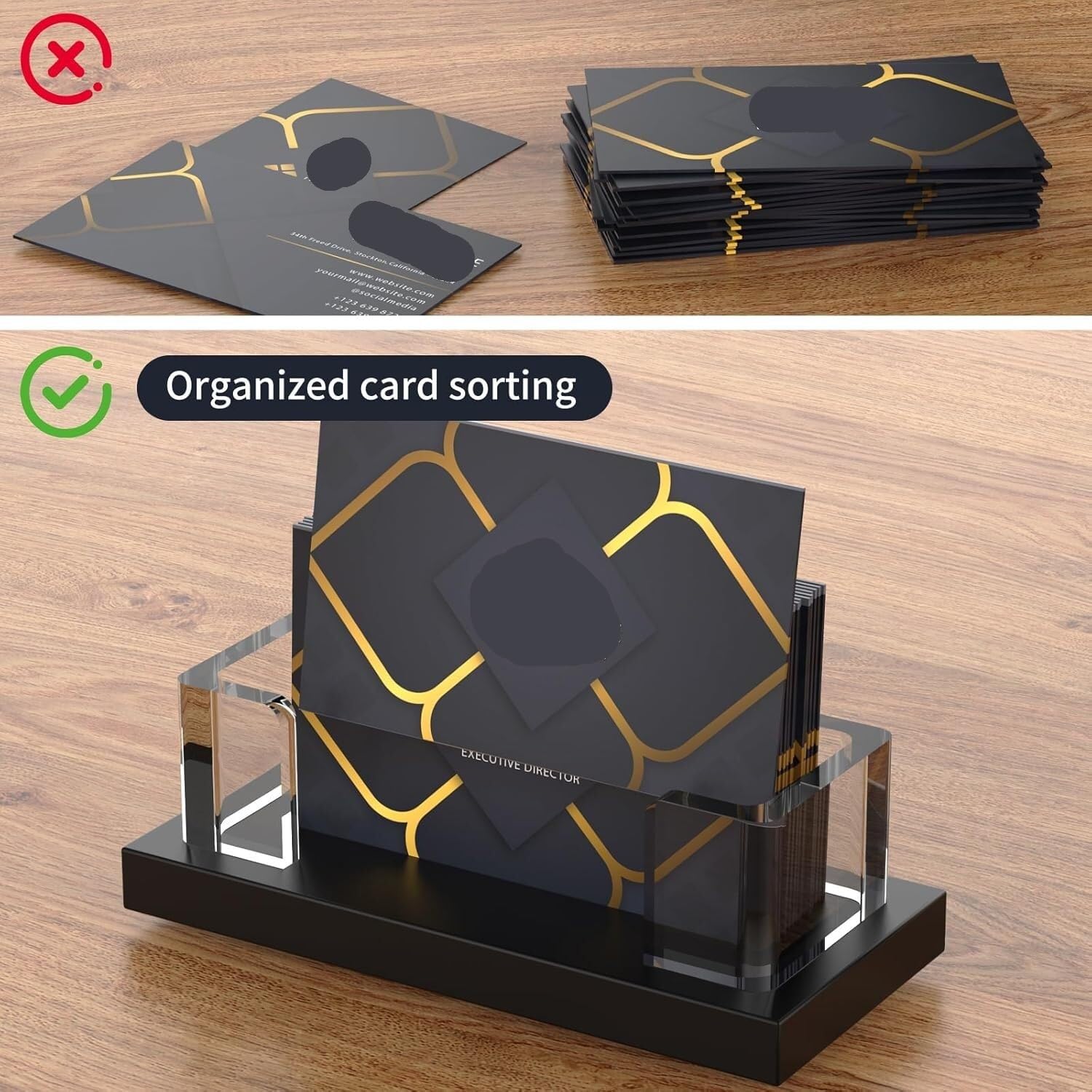 Portatarjetas de visita de acrílico, 1 soporte for tarjetas de visita transparente acrílico for escritorio