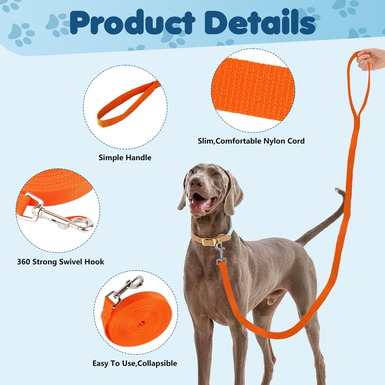EOPUOZS Schleppleine 10m Für Hunde - Robuste Trainingsleine Für Kleine Bis Große Hunde