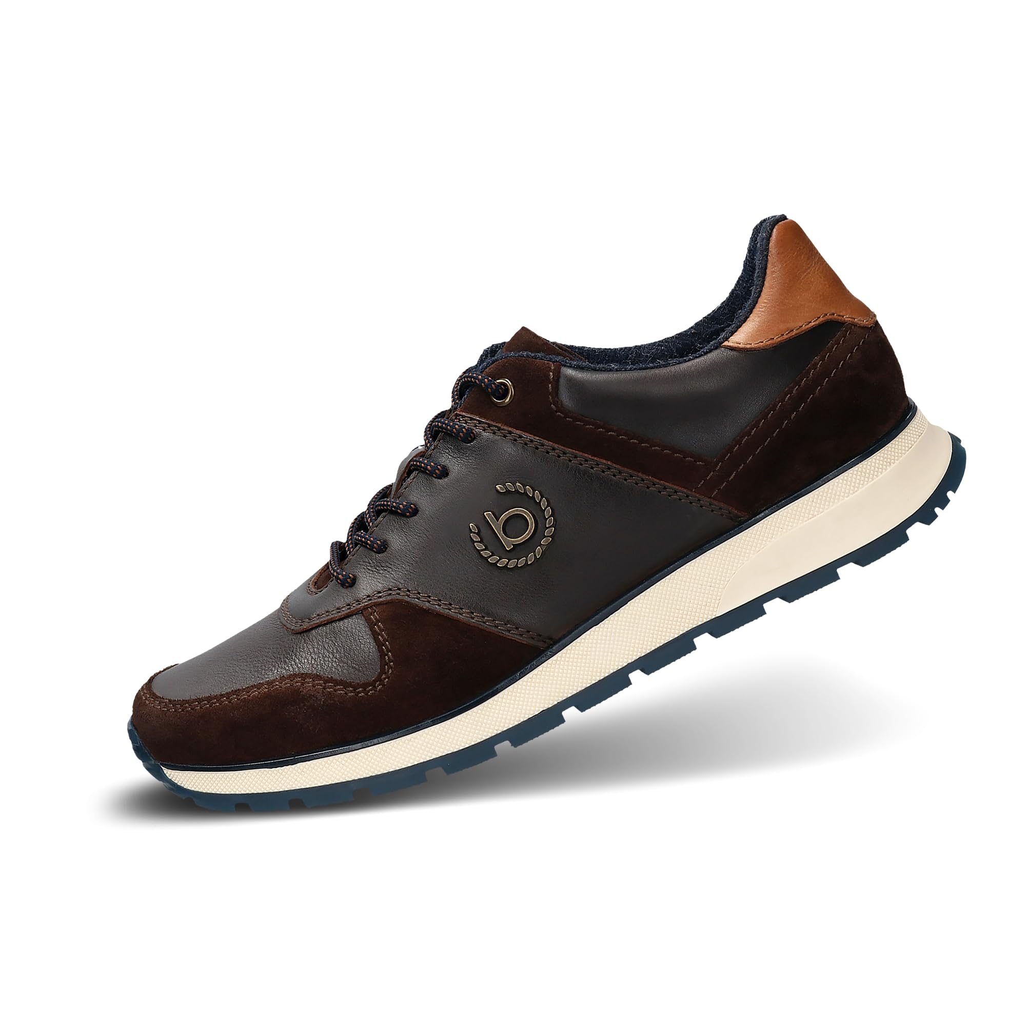 bugatti Men's Low-Top Trainers, Men's Low Shoes, Interchangeable Footbed, Dark Brown, 7 UK