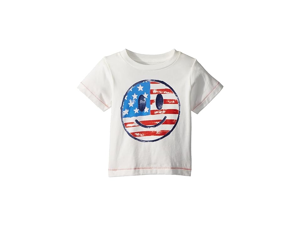 

PEEK Flag Smiley Face Tee (Infant) (Ivory) Boy's T Shirt, White