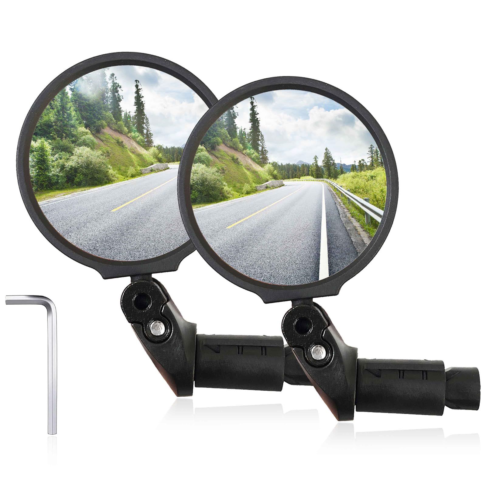 Homieway Lot De 2 Rétroviseurs De Vélo - En Verre Véritable HD - Pour