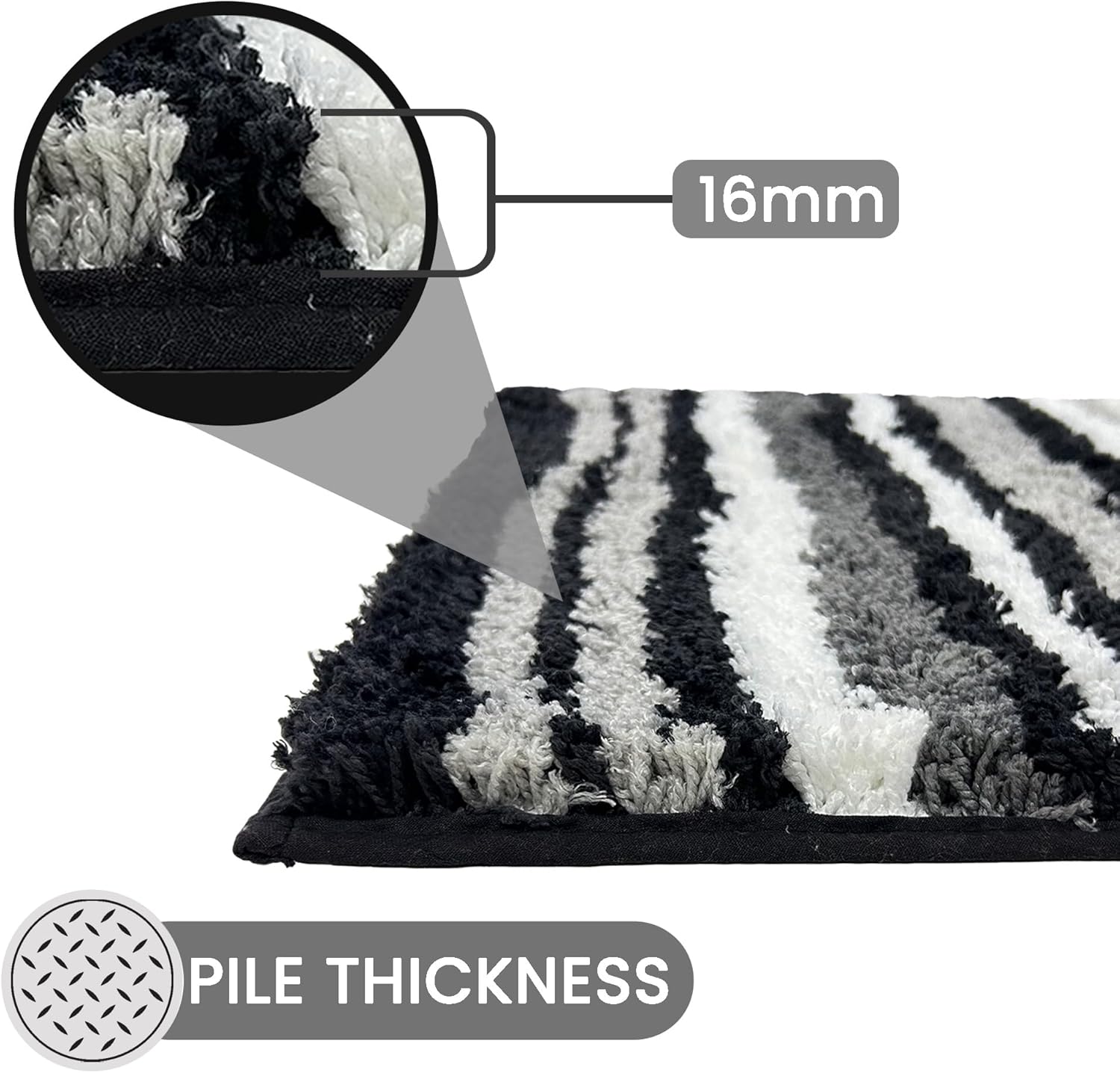 Better Trends Griffie Collection Bathroom Mat -Grey Bathroom Rugs, Washable, Quick Dry & Absorbent Bath Mat, Farmhouse Bathroom Rug, Bath mats for Bathroom Non Slip, 20x32 Bath Rug