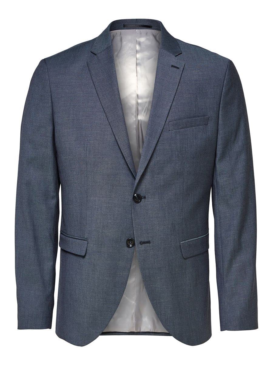 SELECTED HOMME NOS Men's Slhslim-mylobill Lt Blue Strc BLZ B Noos Blazer Not Applicable, Light Blue, 44