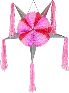 Pinata grande de 5 puntos rosa estrella para niña baby shower linda ...