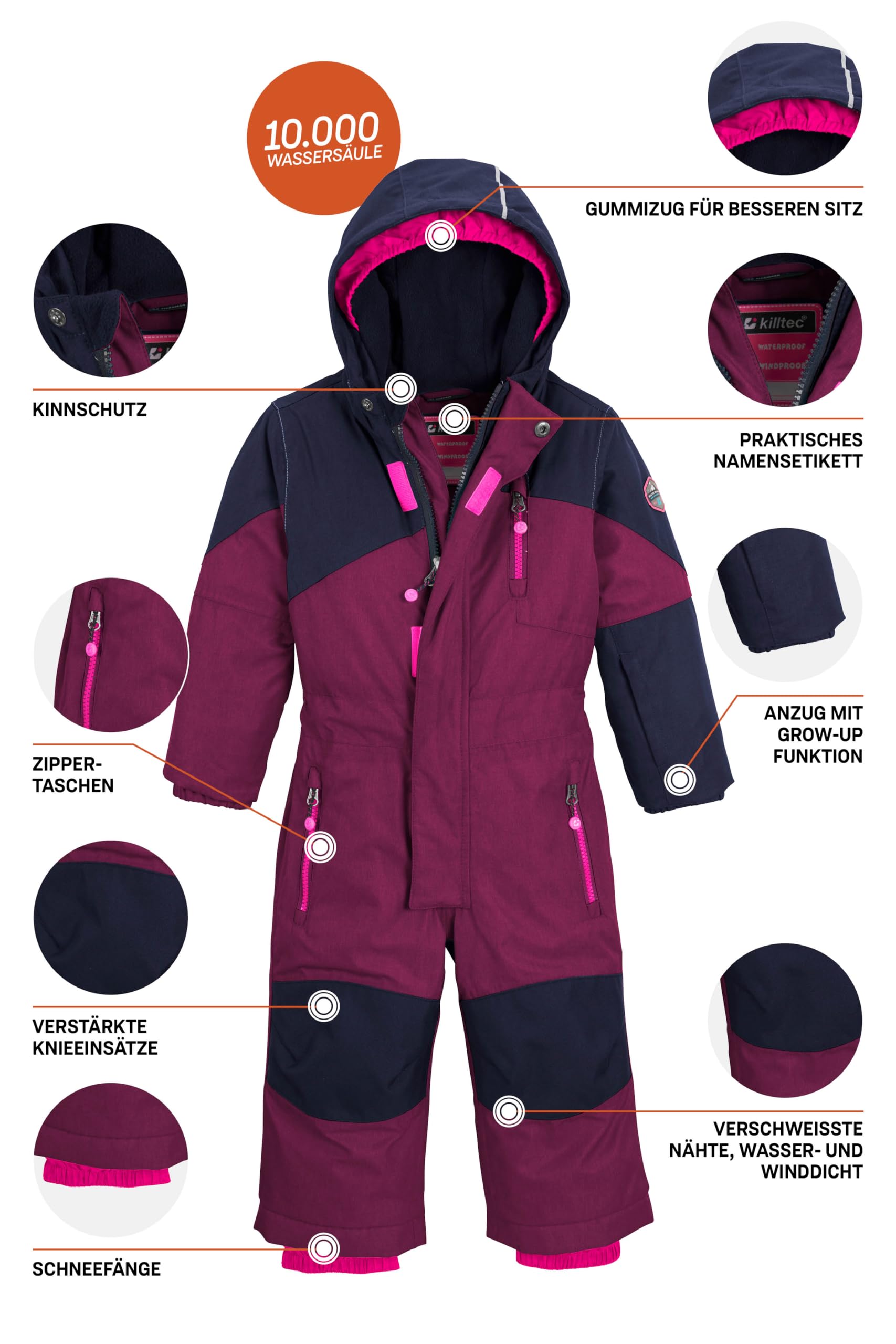 Killtec Kesley Mini Mono de esquí con capucha y faldón para la nieve Unisex niños (Pack de 1)