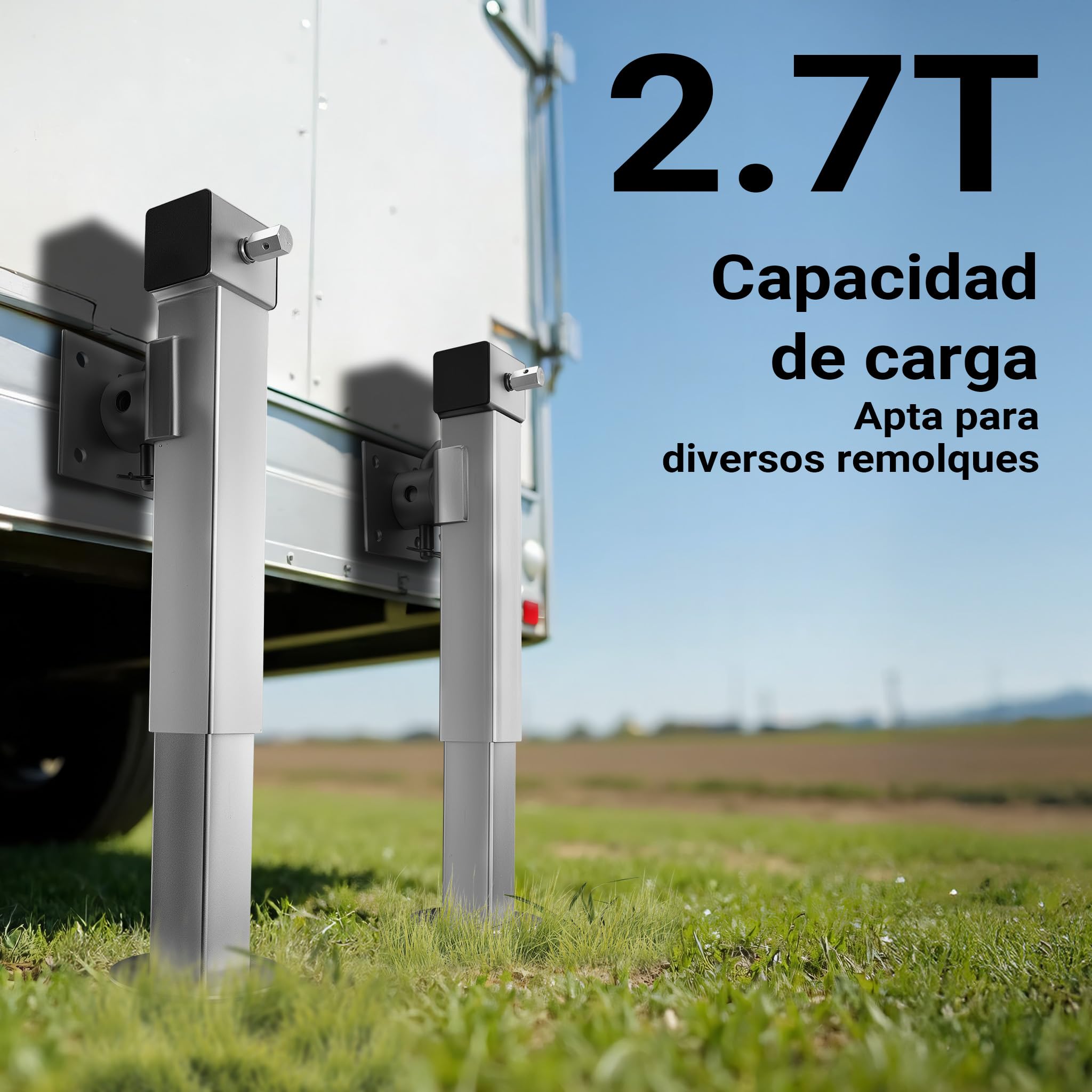 XPOtool Juego de pies de Apoyo Plegables para Remolque basculante de Carga elevada 1350kg Cada uno