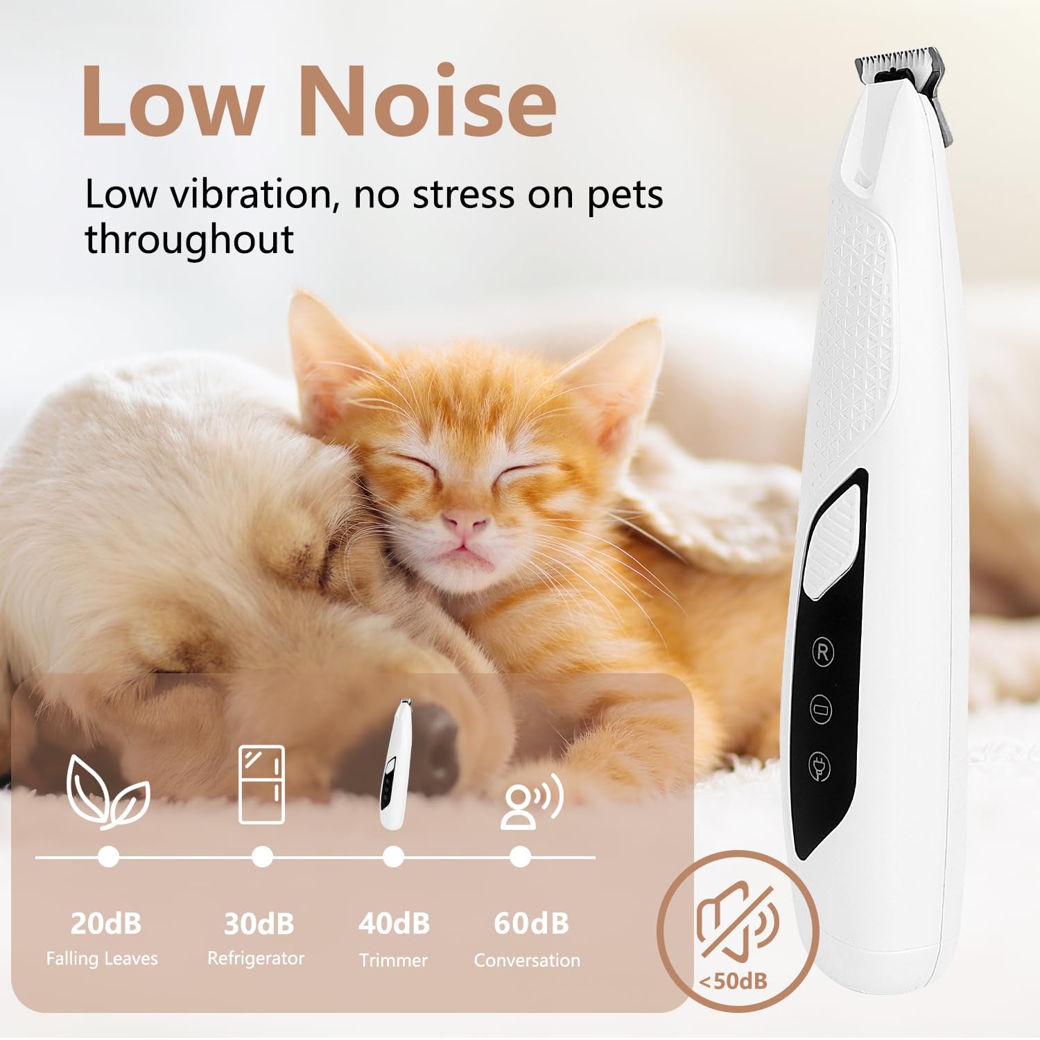 OWill Electric Dog Paw Trimmer, Waterproof Rechargeable Pet Paw Hair Trimmer with LED Light - Image 3