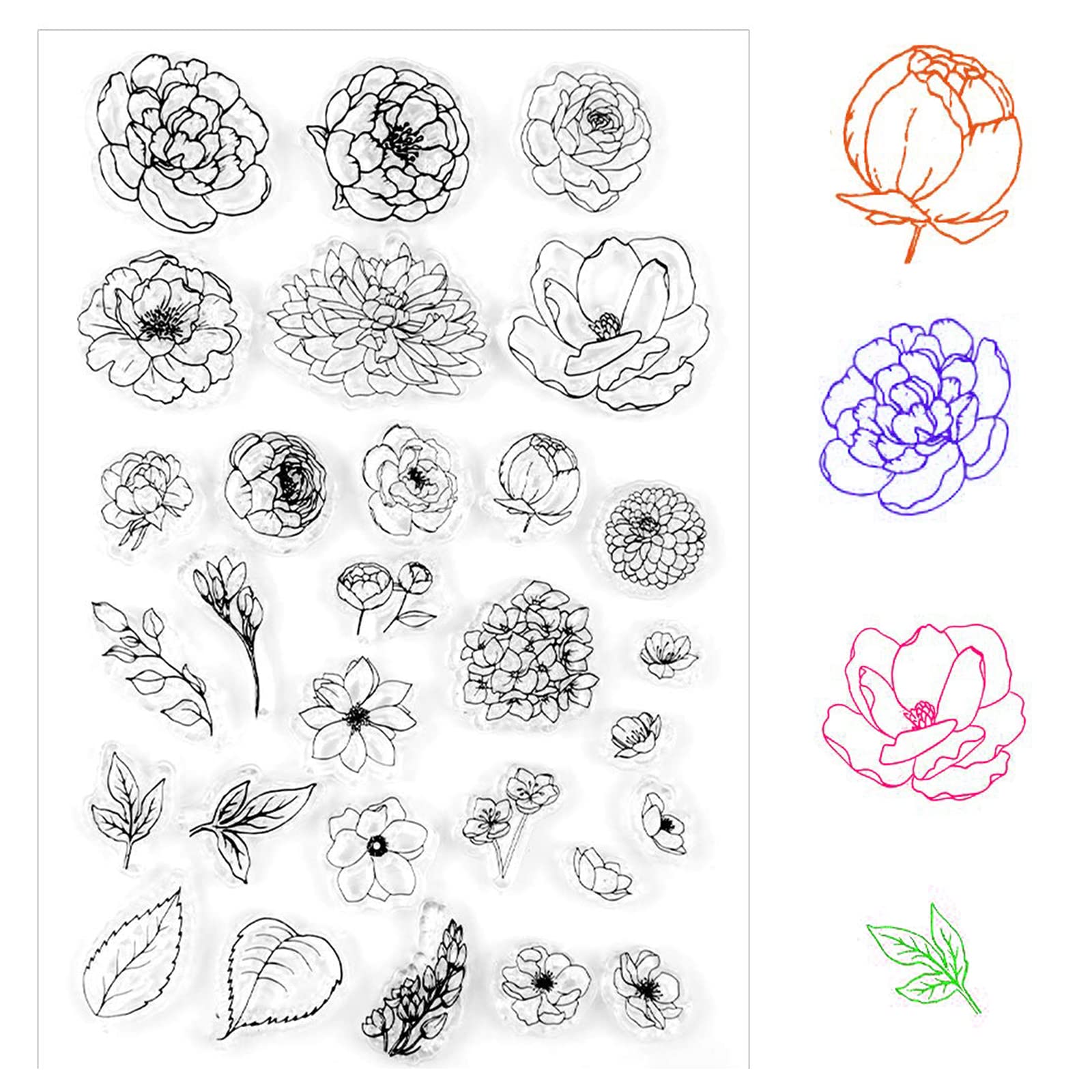 Fogli Floreali Timbro trasparente in silicone per Scrapbooking Decor Cartolina